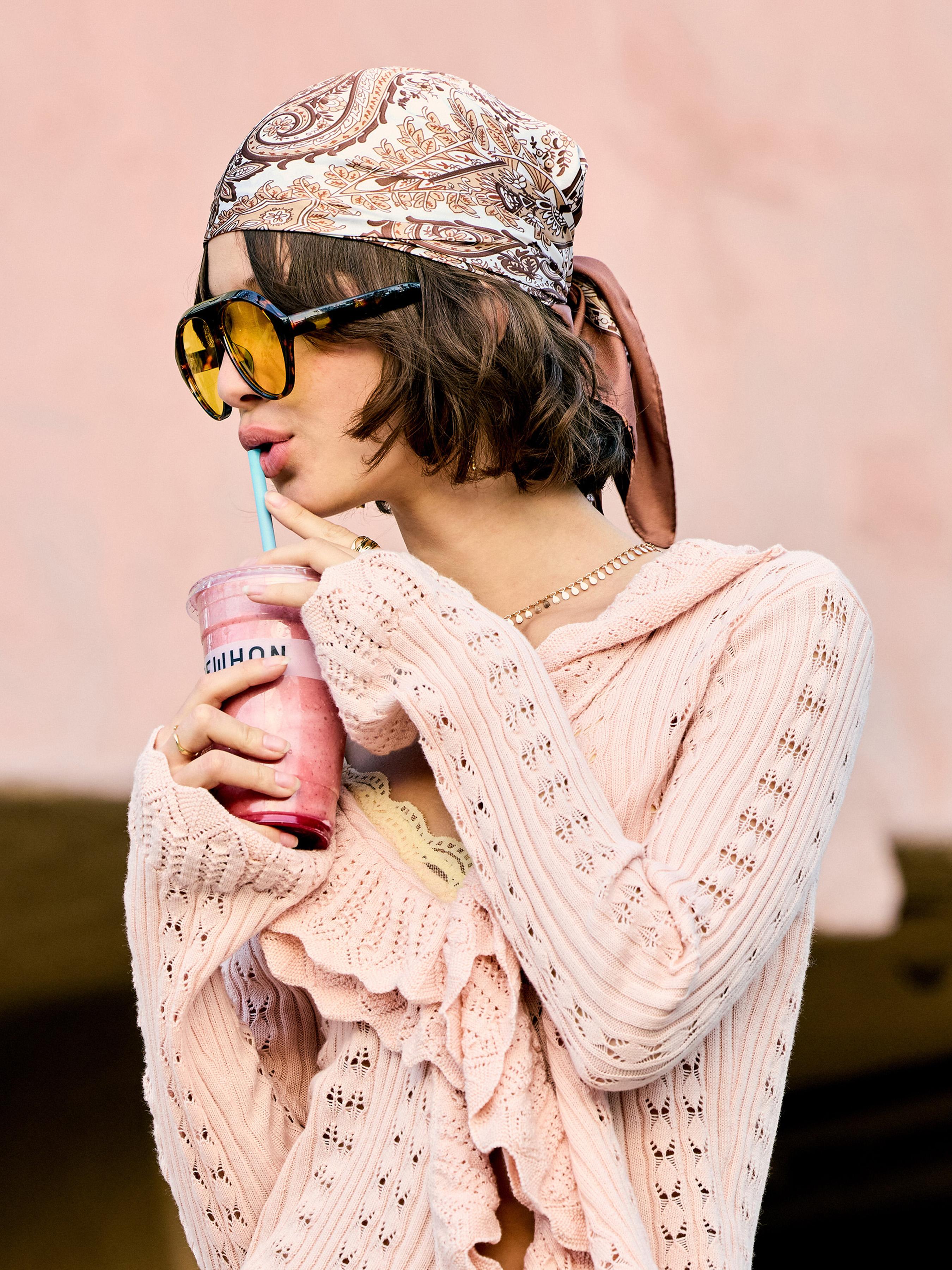 Blatt- und Blumenmuster Quadratschals by CIDER