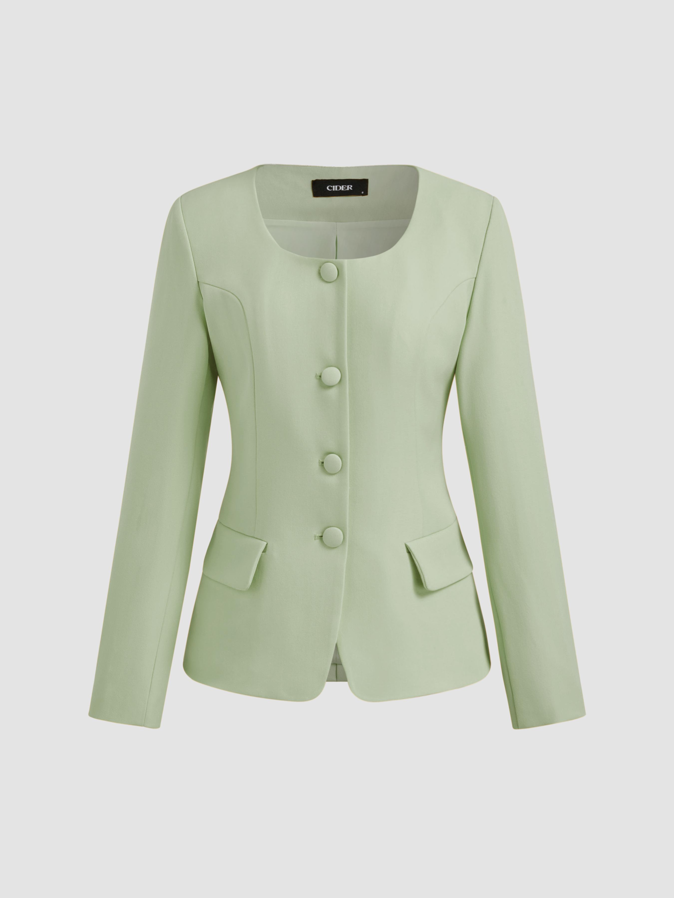 Blazer mit U-Halsausschnitt und Schlitz by CIDER