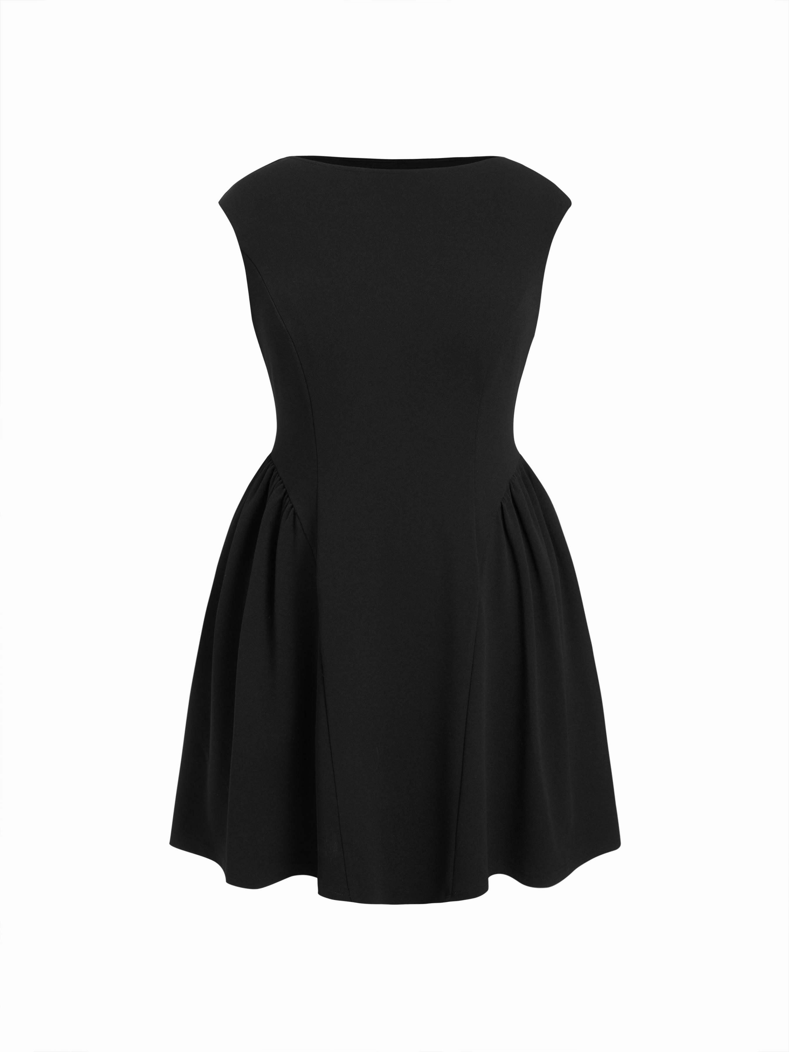 Boat Neck Flared Mini Dress Curve & Plus by CIDER