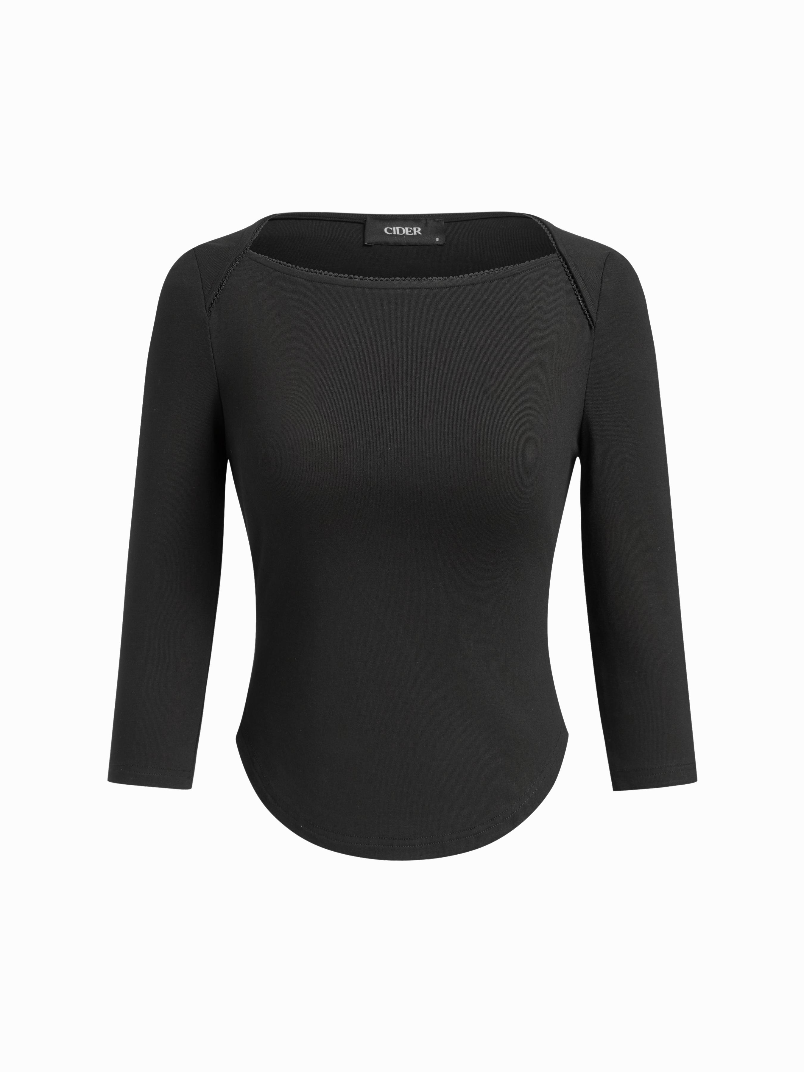 Boat Neck Long Sleeve Tee by CIDER