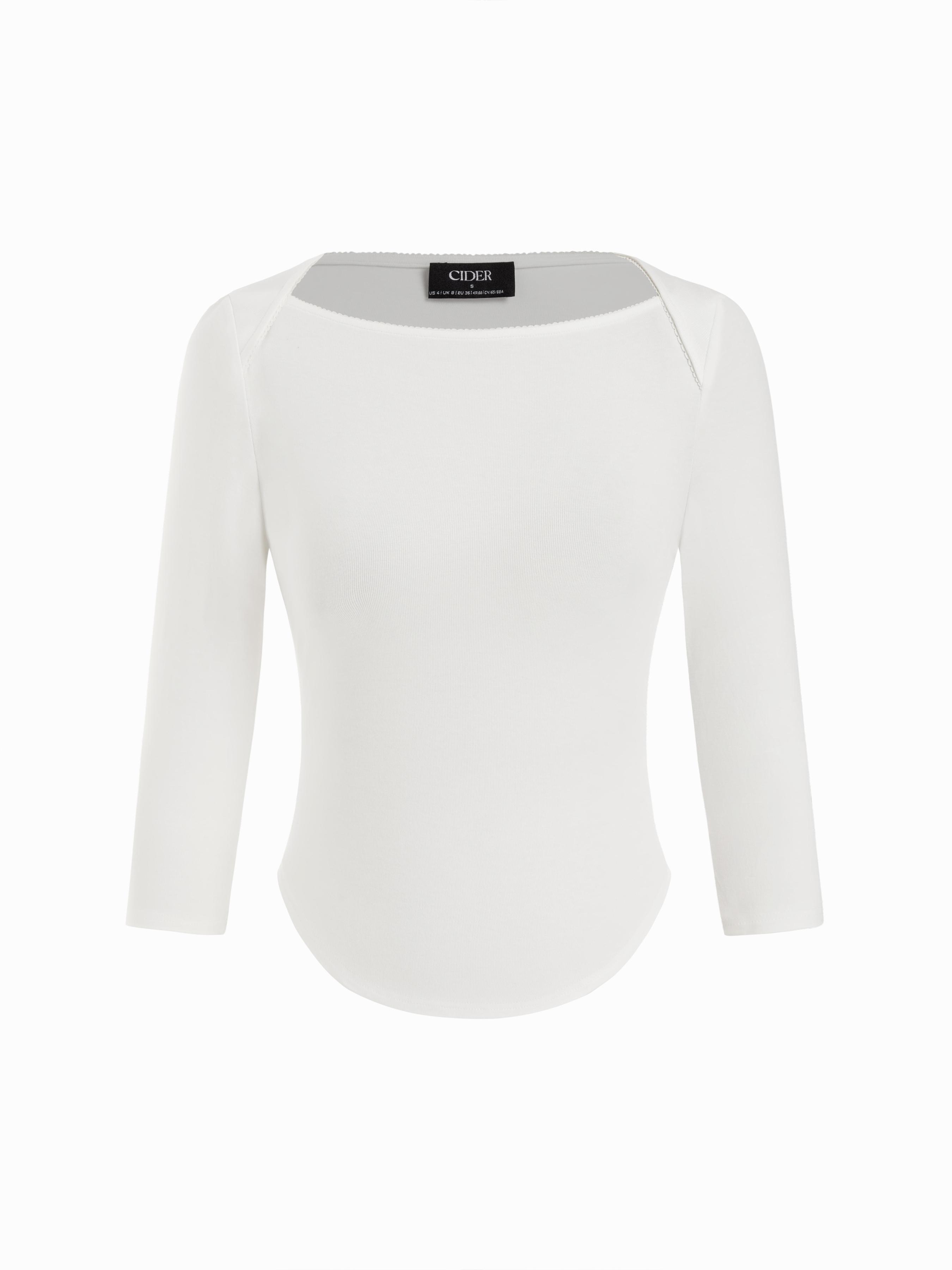 Boat Neck Long Sleeve Tee by CIDER