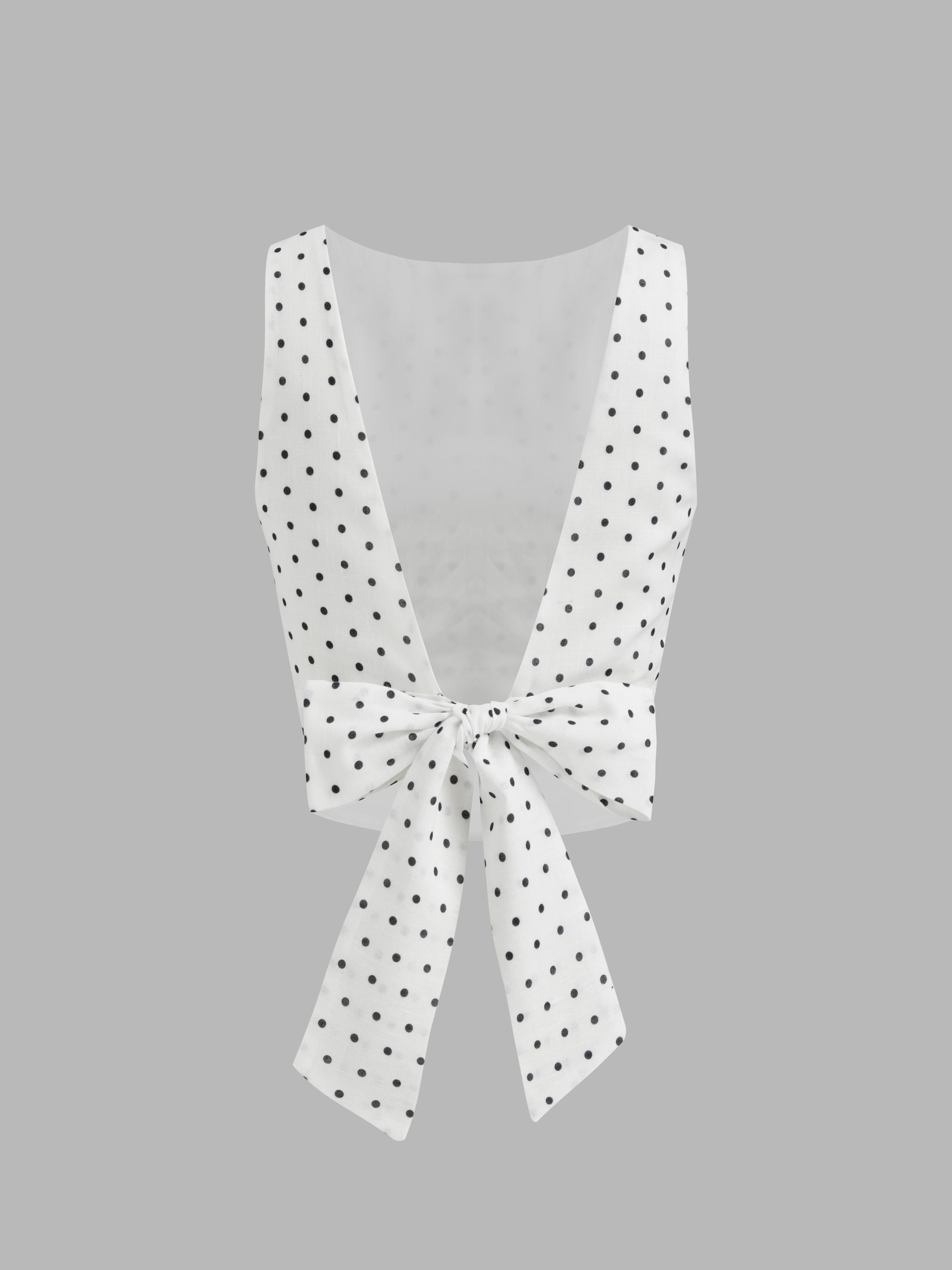 Boat Neck Polka Dot Bowknot Backless Crop Top by CIDER