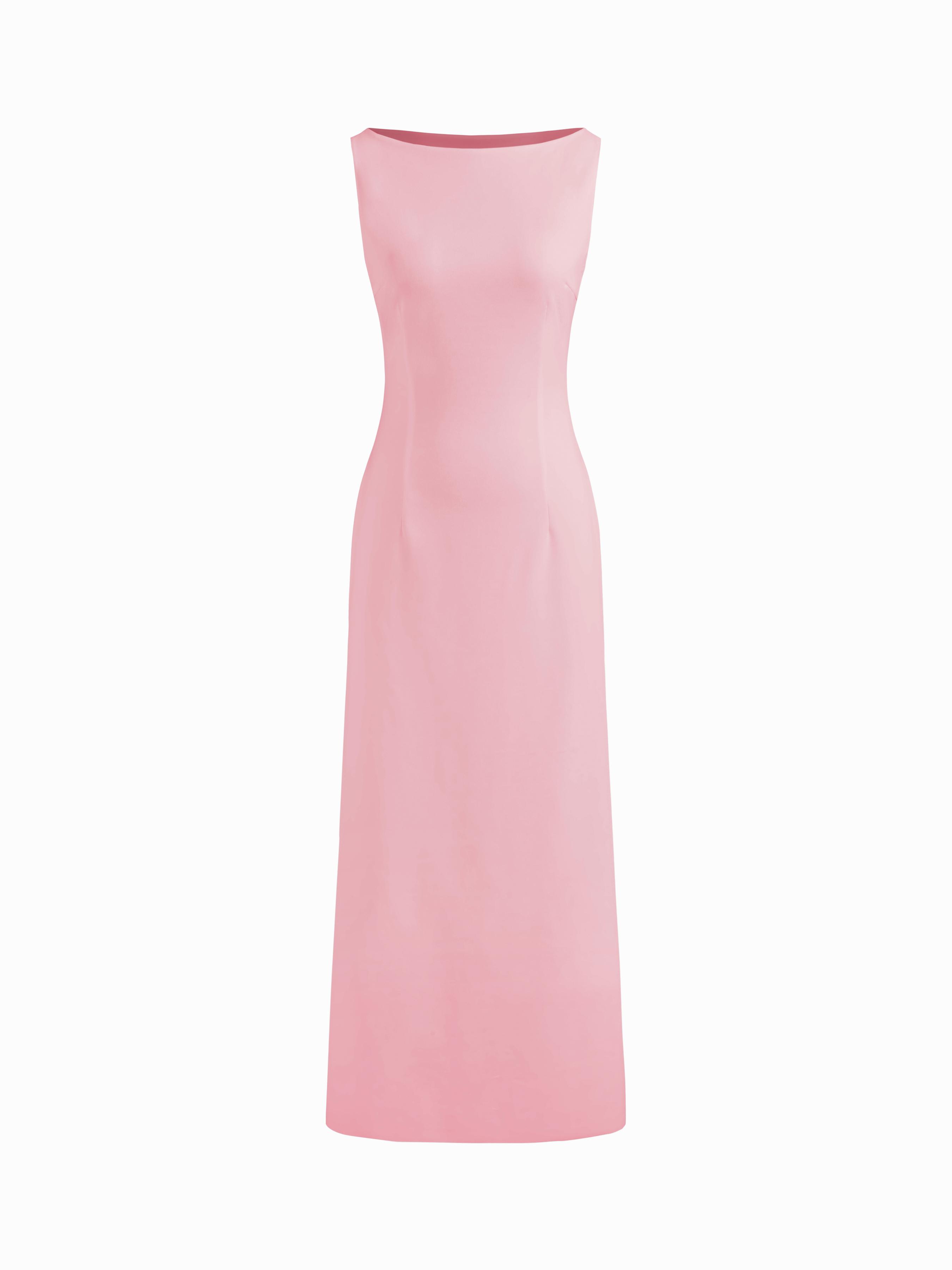 Boat Neck Solid Maxi Dress by CIDER