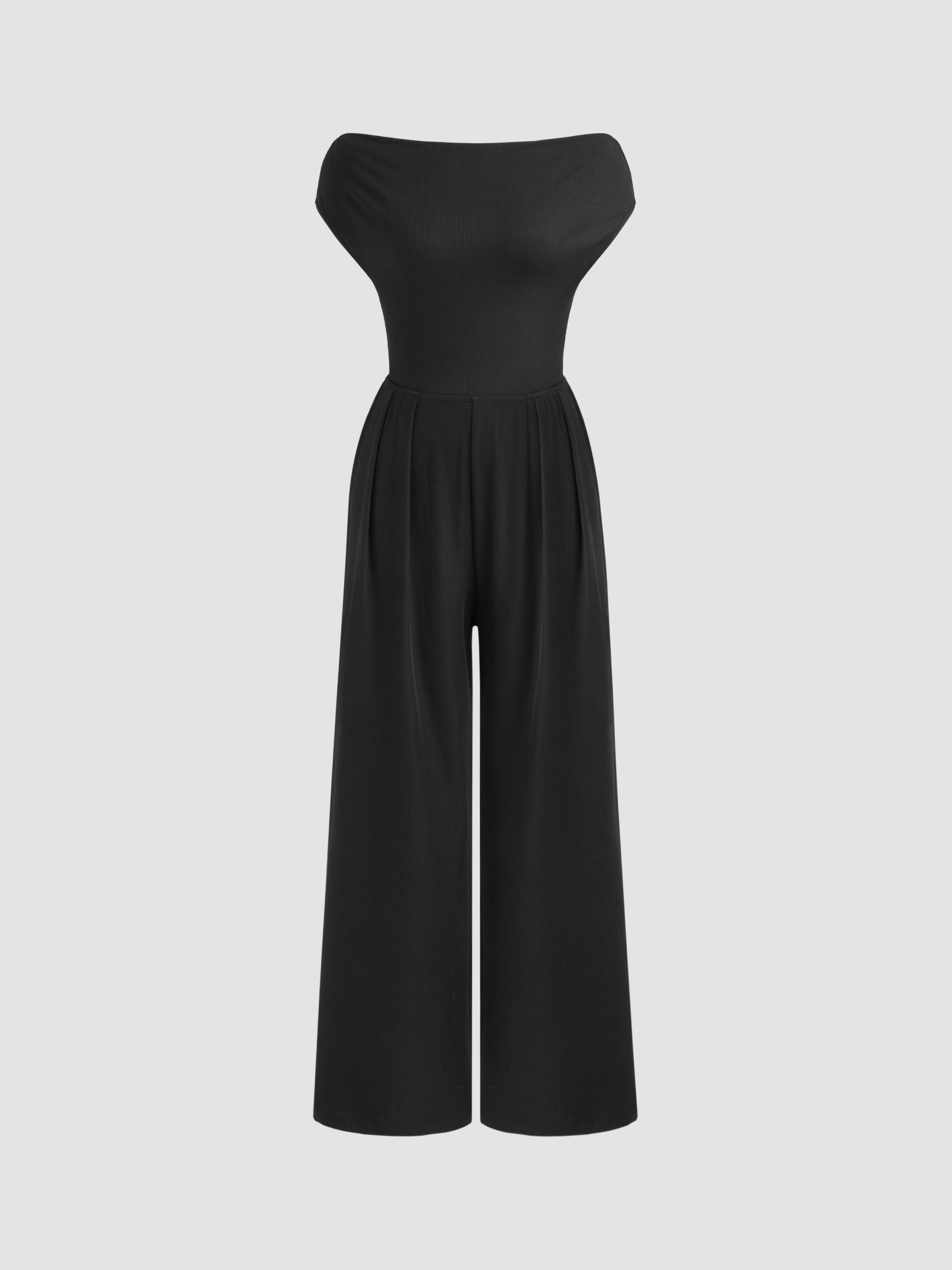 Boat Neck Twist Backless Wide Leg Jumpsuit by CIDER
