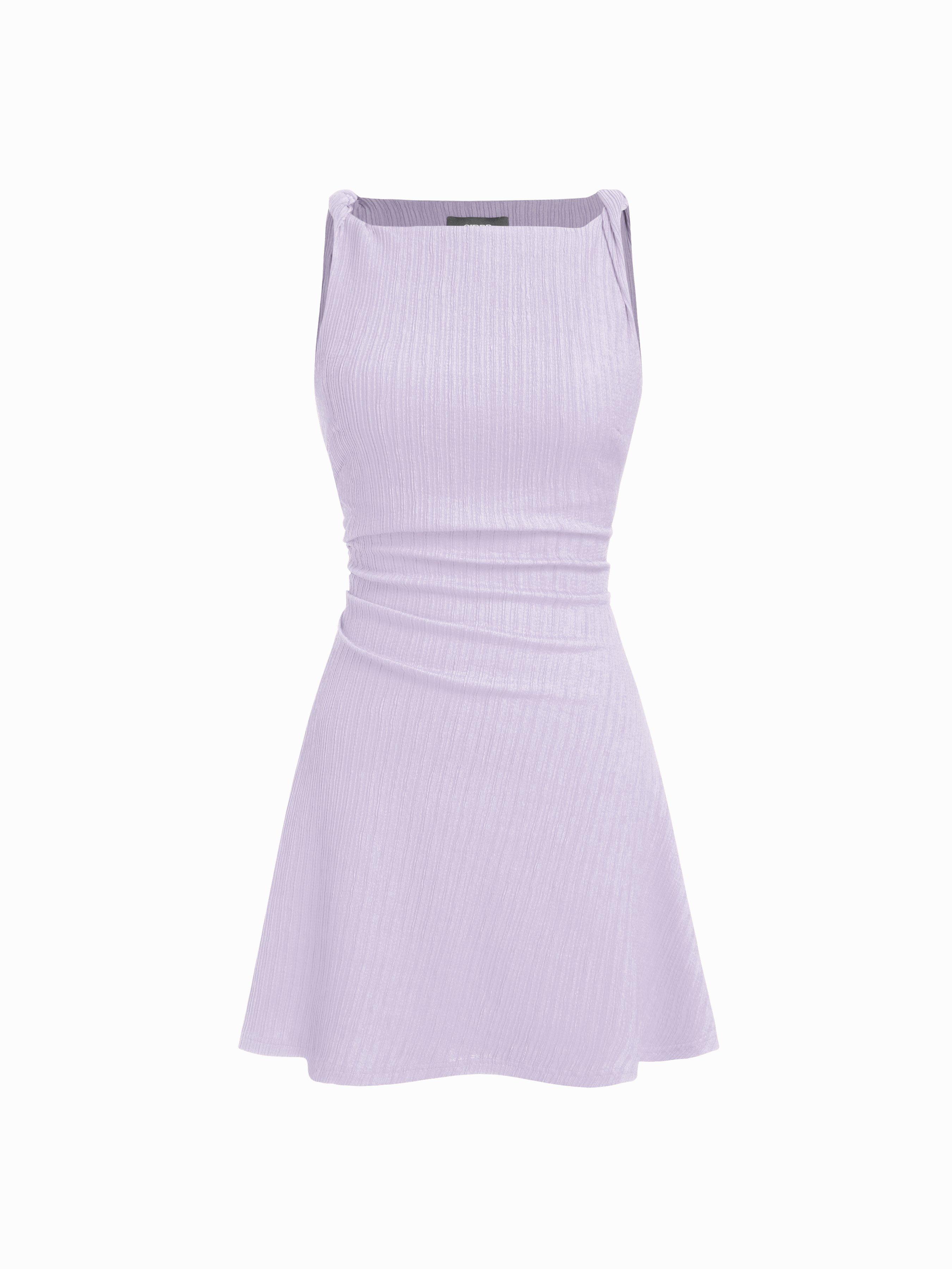Boat Neck Twist Ruched Mini Dress by CIDER