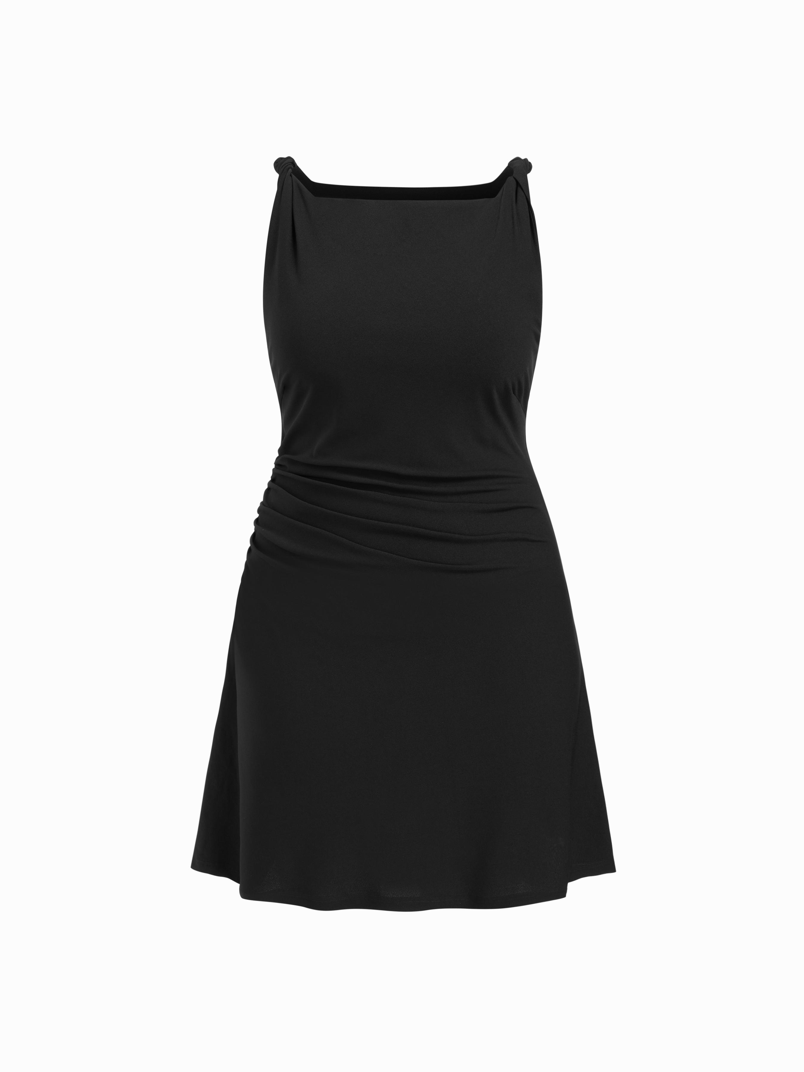 Boat Neck Twist Ruched Mini Dress Curve & Plus by CIDER