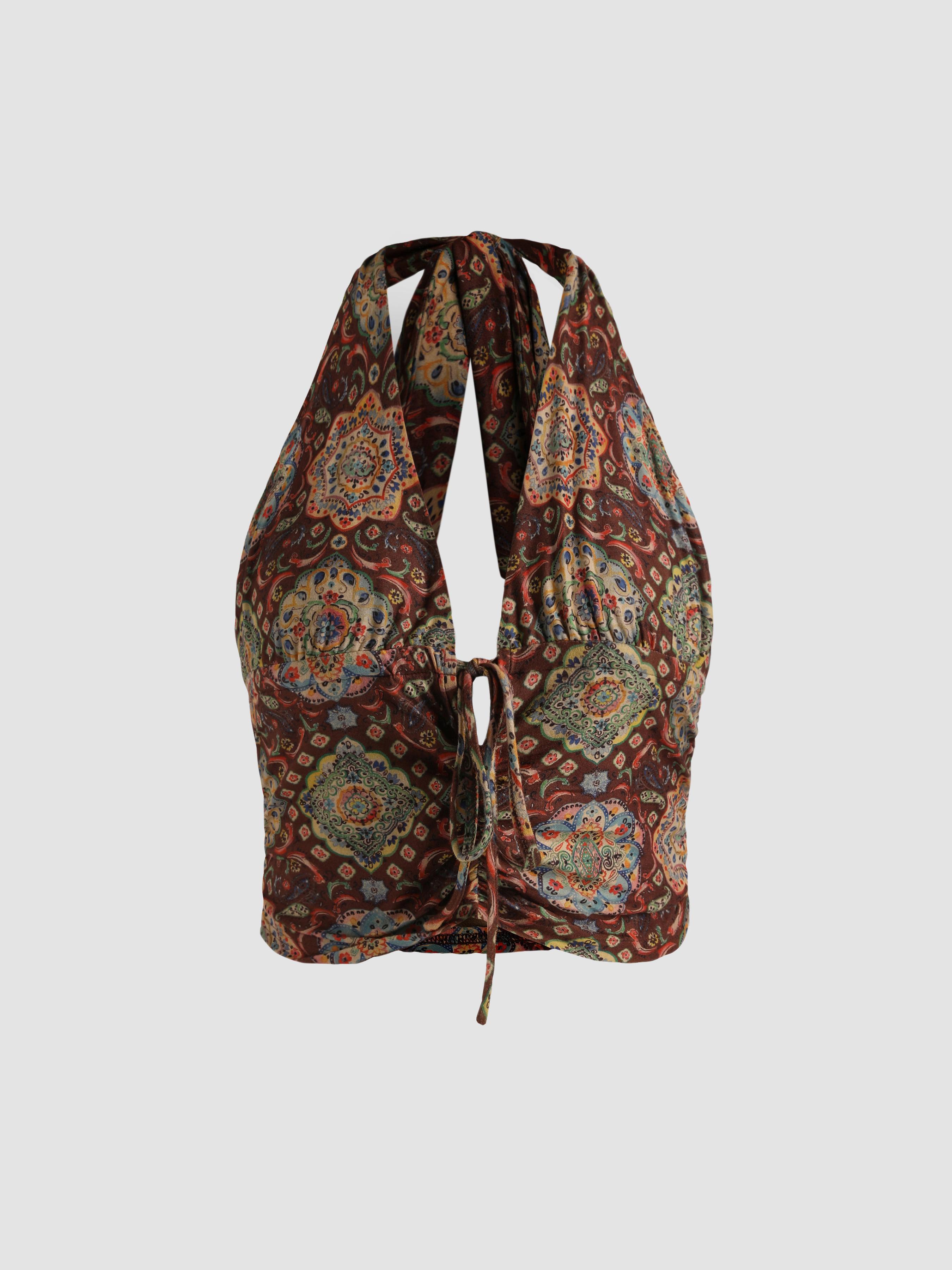 Boho Paisley Halter Tank Top by CIDER