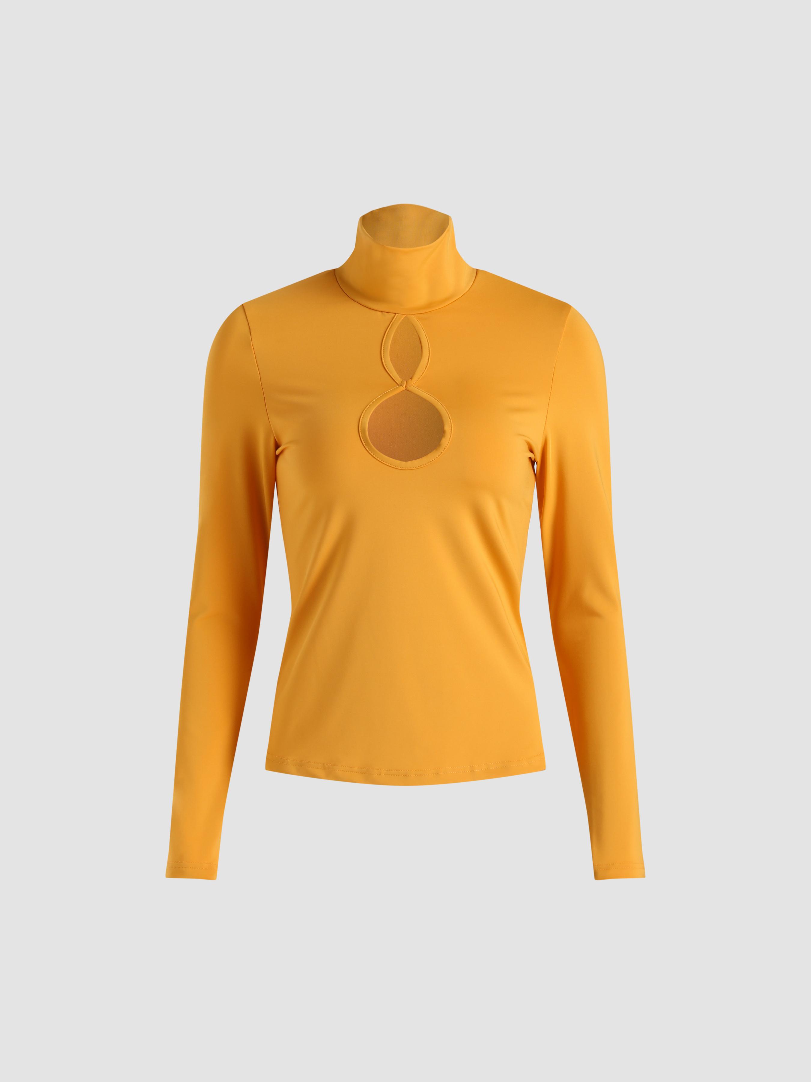 Bright Yellow Cut Out Shirt by CIDER