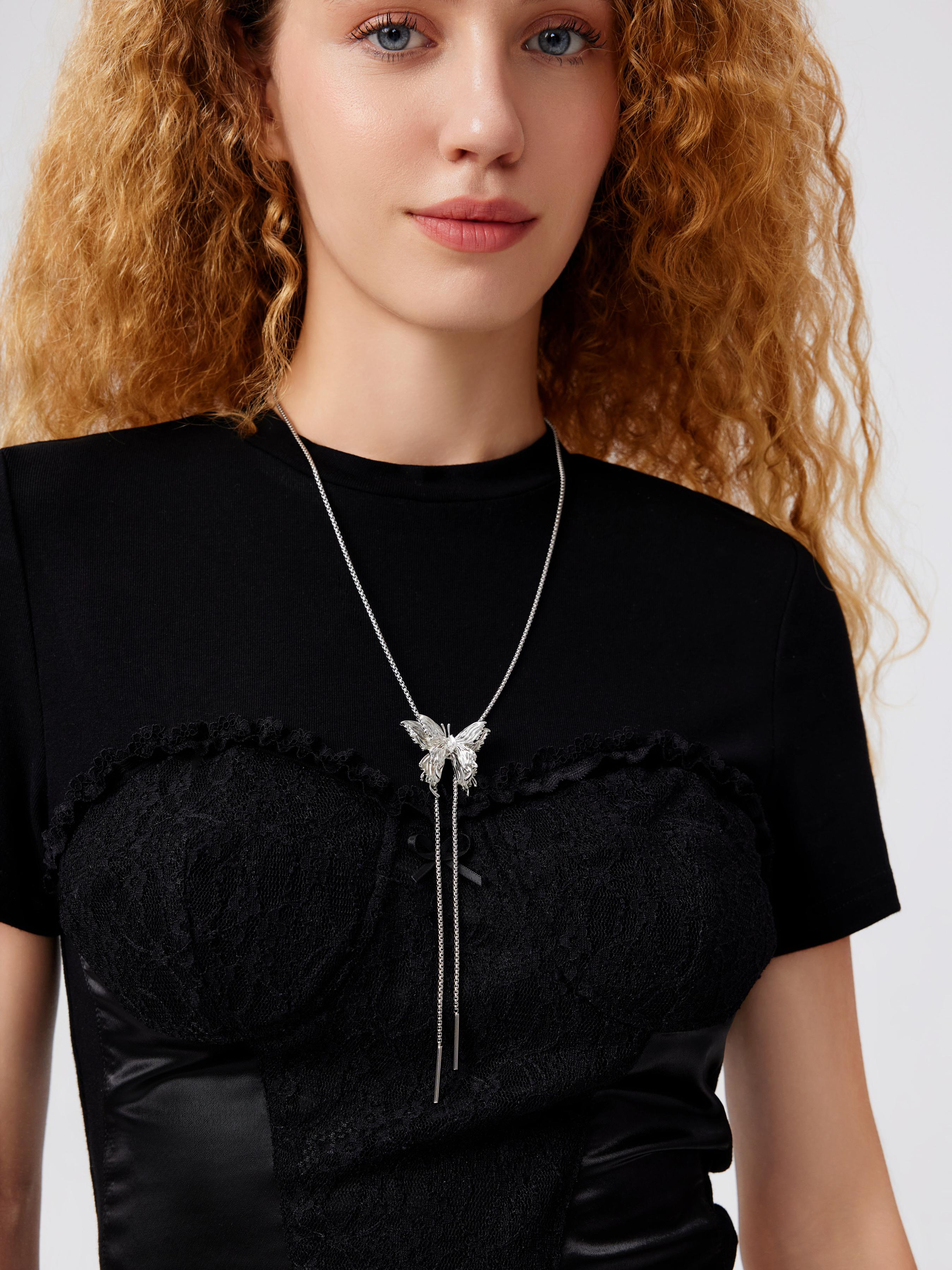 Butterfly Medal Long Necklace by CIDER