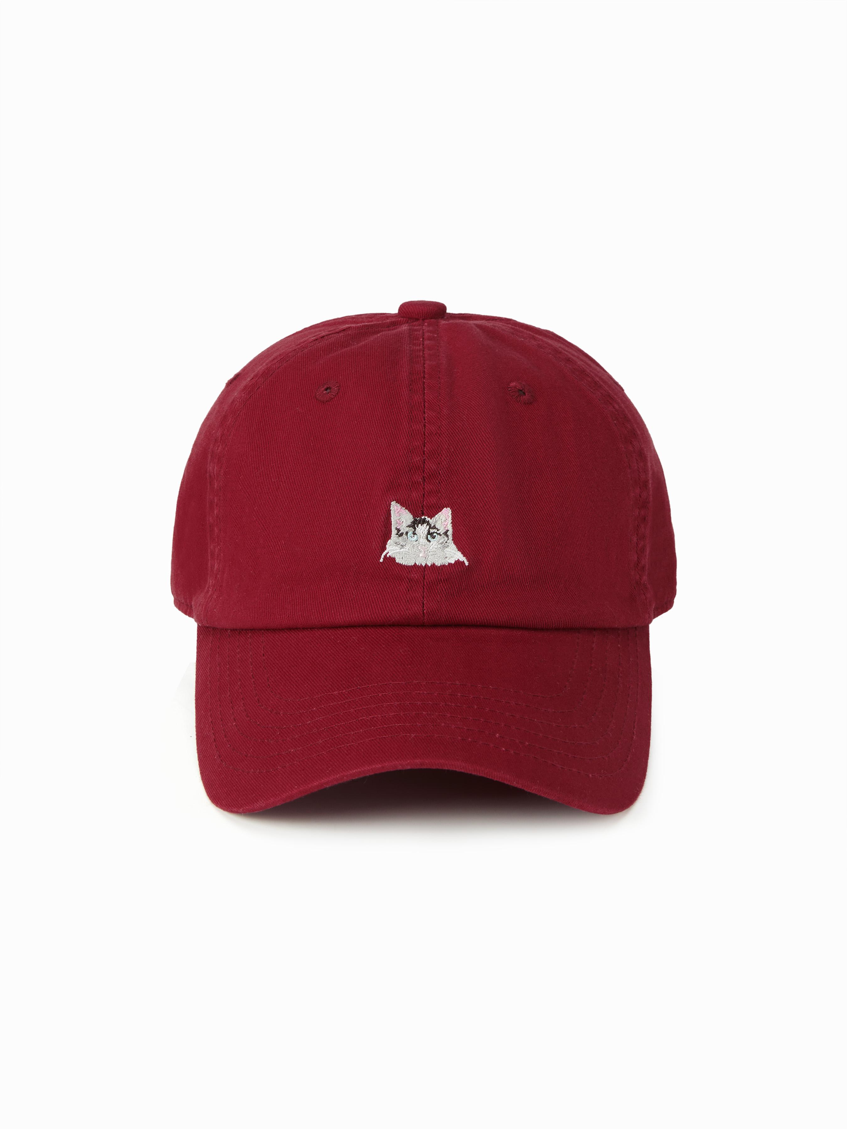 CAT EMBROIDERED BASEBALL CAP by CIDER