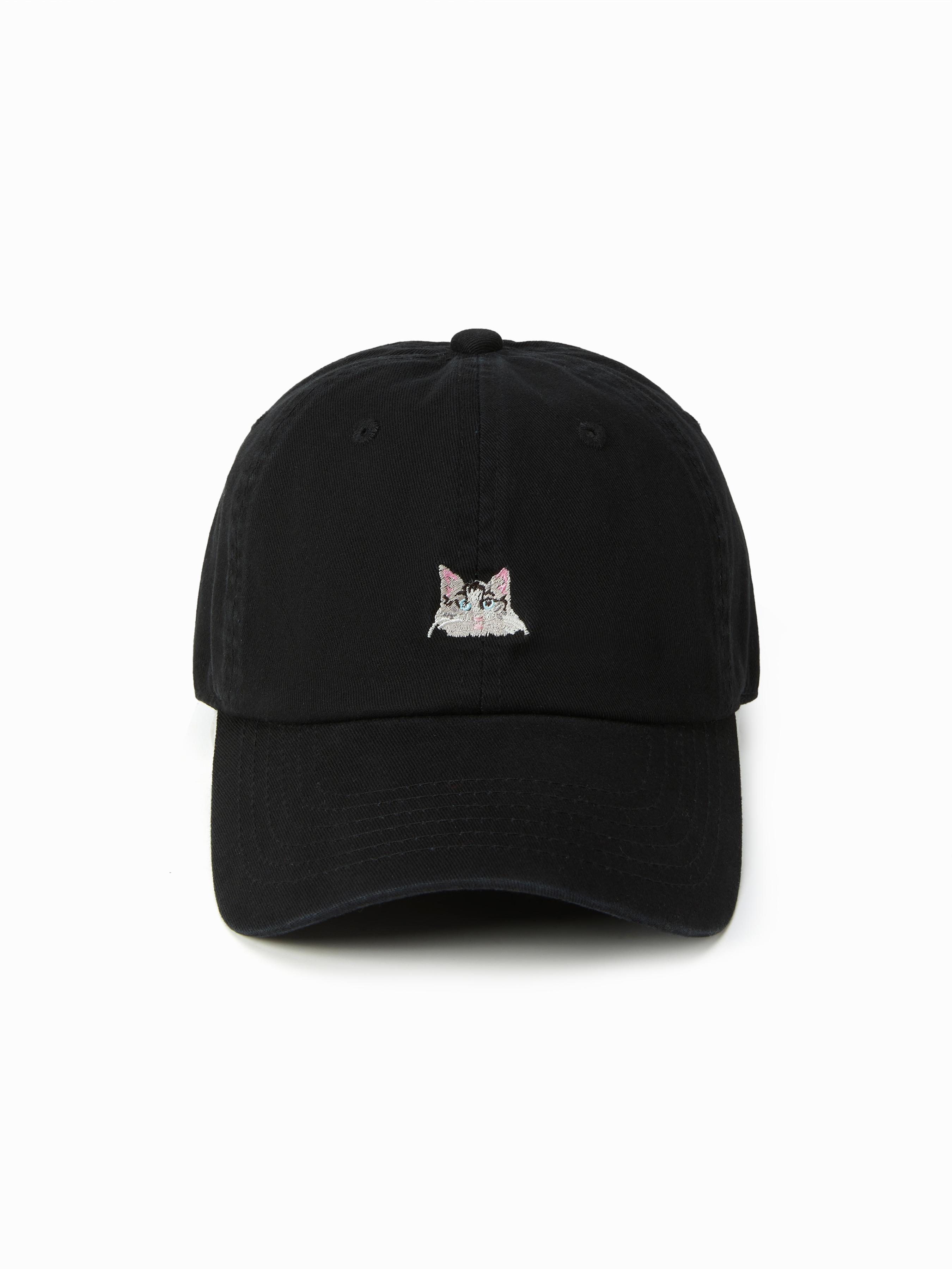 CAT EMBROIDERED BASEBALL CAP by CIDER