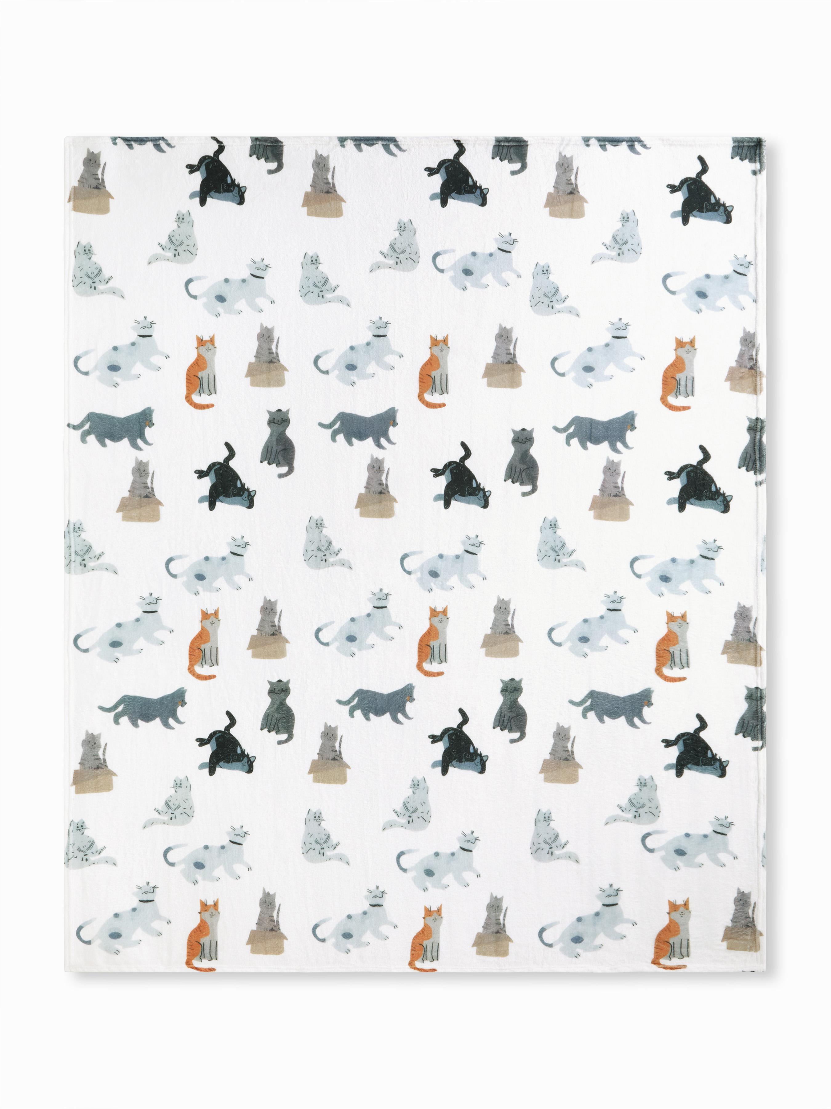 CAT PATTERN THROW BLANKET by CIDER