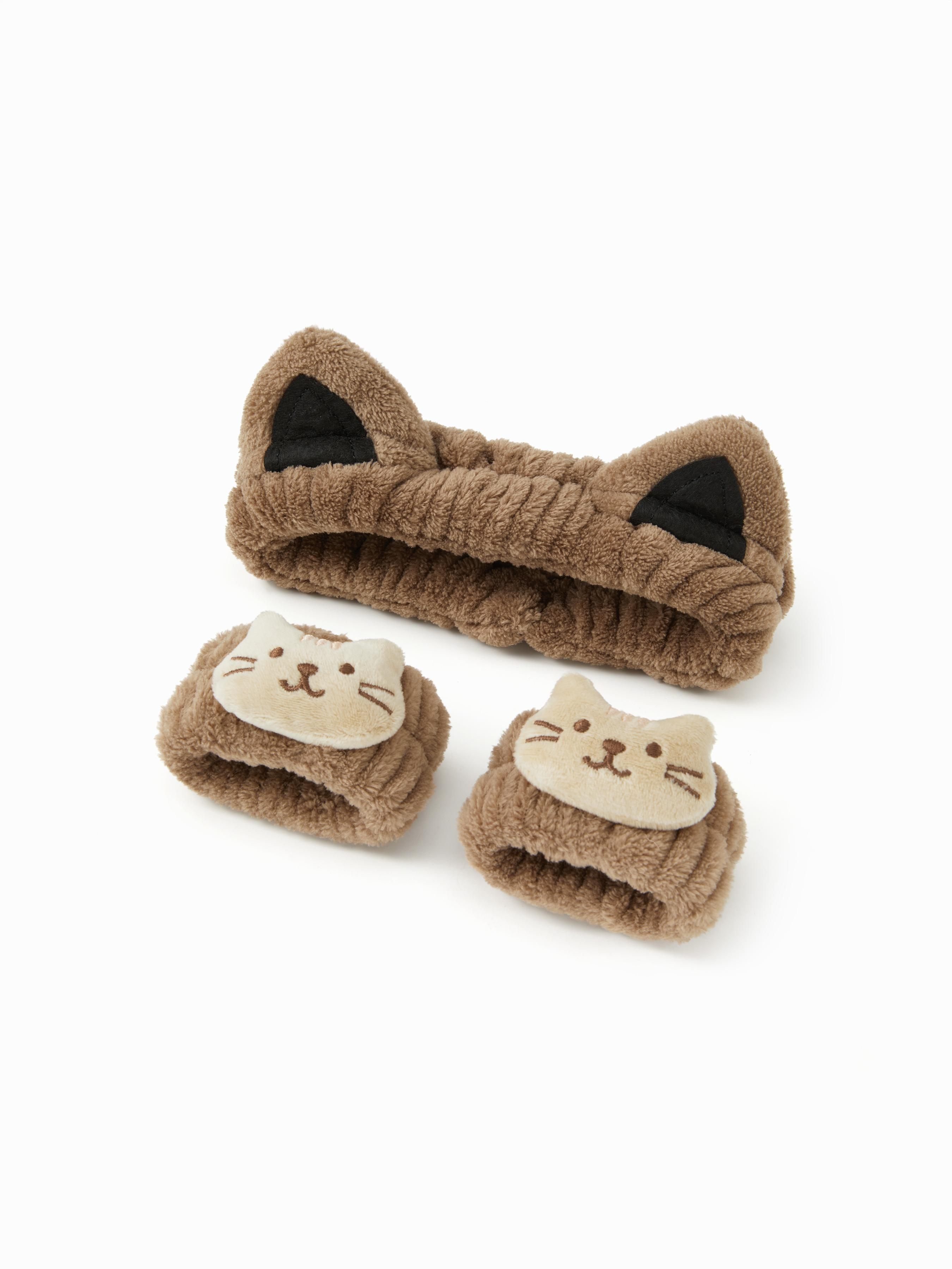 CAT SKINCARE HEADBAND & WRISTBAND SET by CIDER