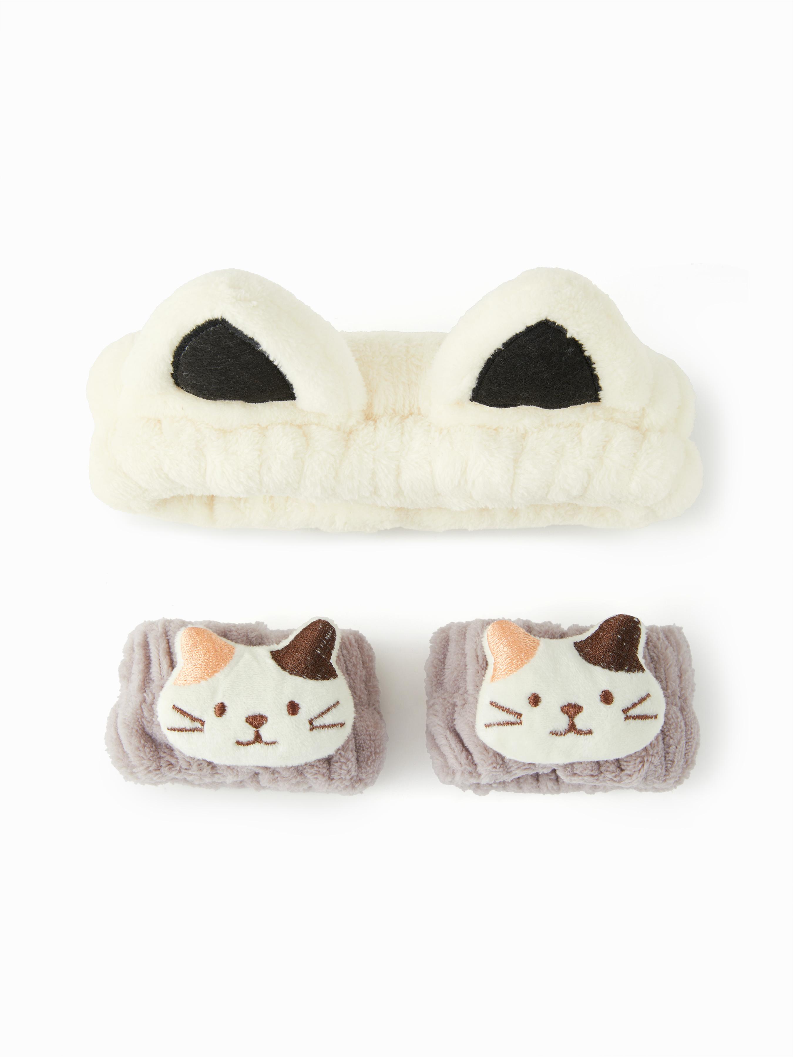 CAT SKINCARE HEADBAND & WRISTBAND SET by CIDER