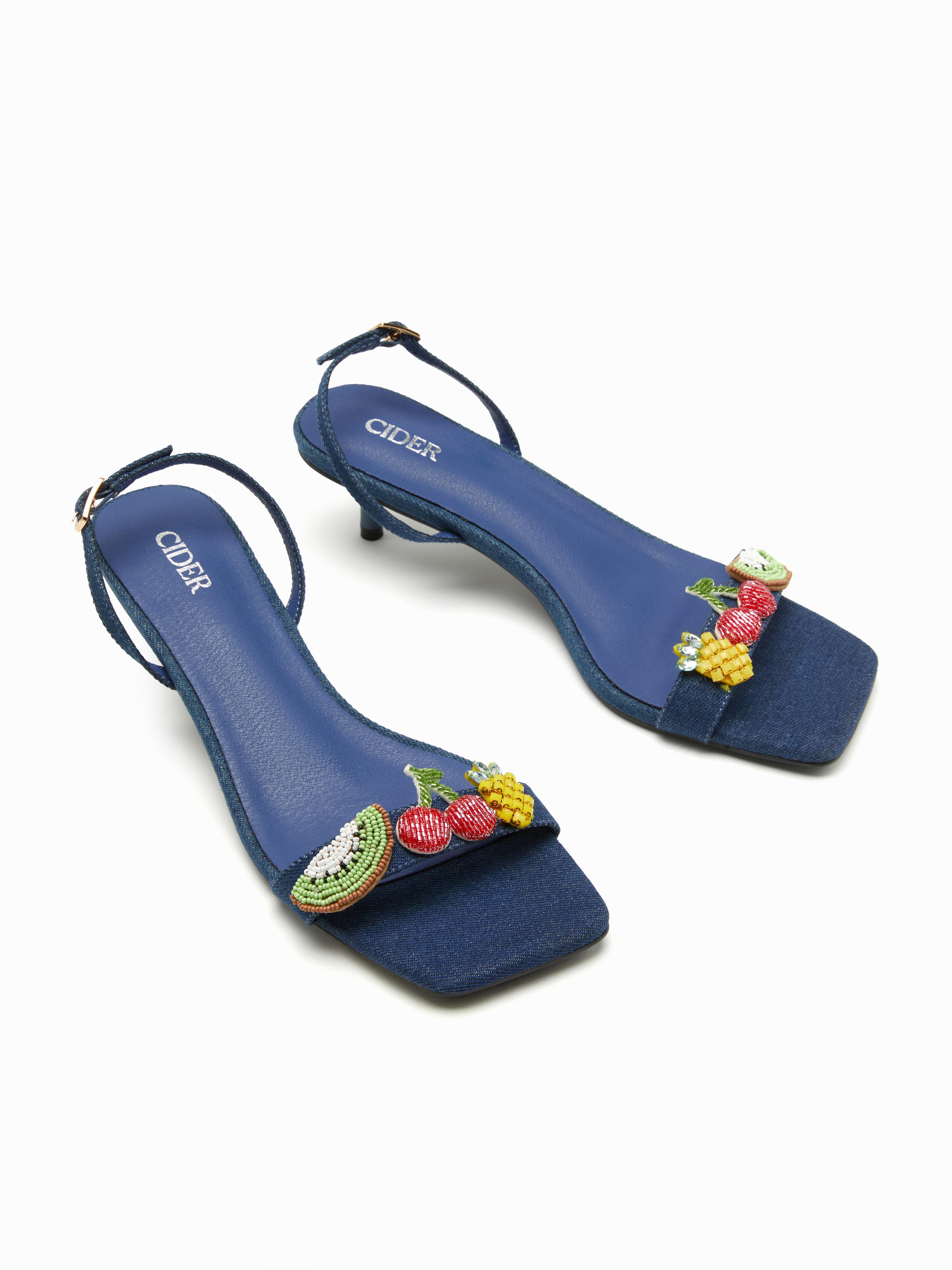 CHERRY & KIWI & PINEAPPLE HEELED SANDALS by CIDER