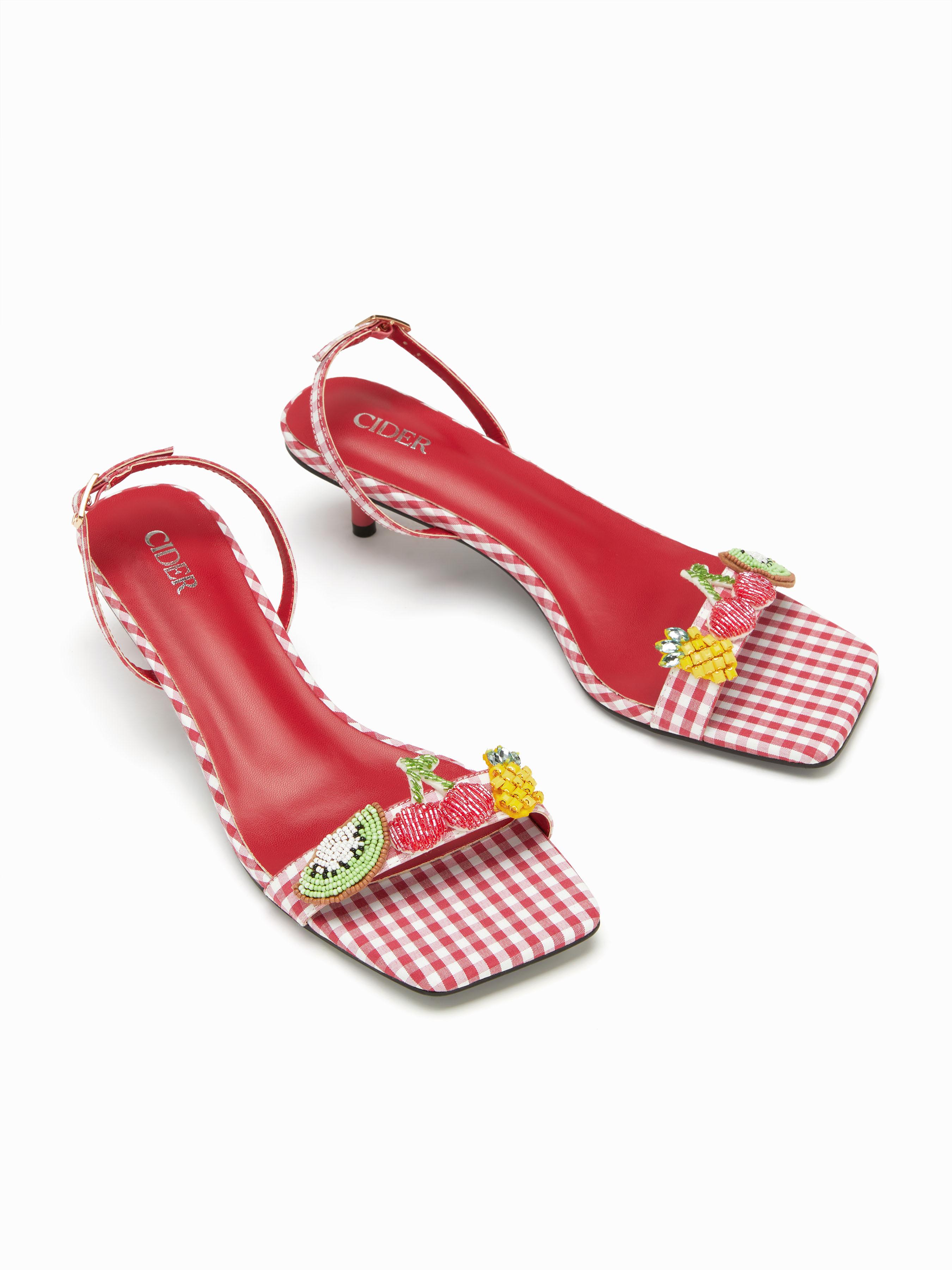 CHERRY & KIWI & PINEAPPLE HEELED SANDALS by CIDER