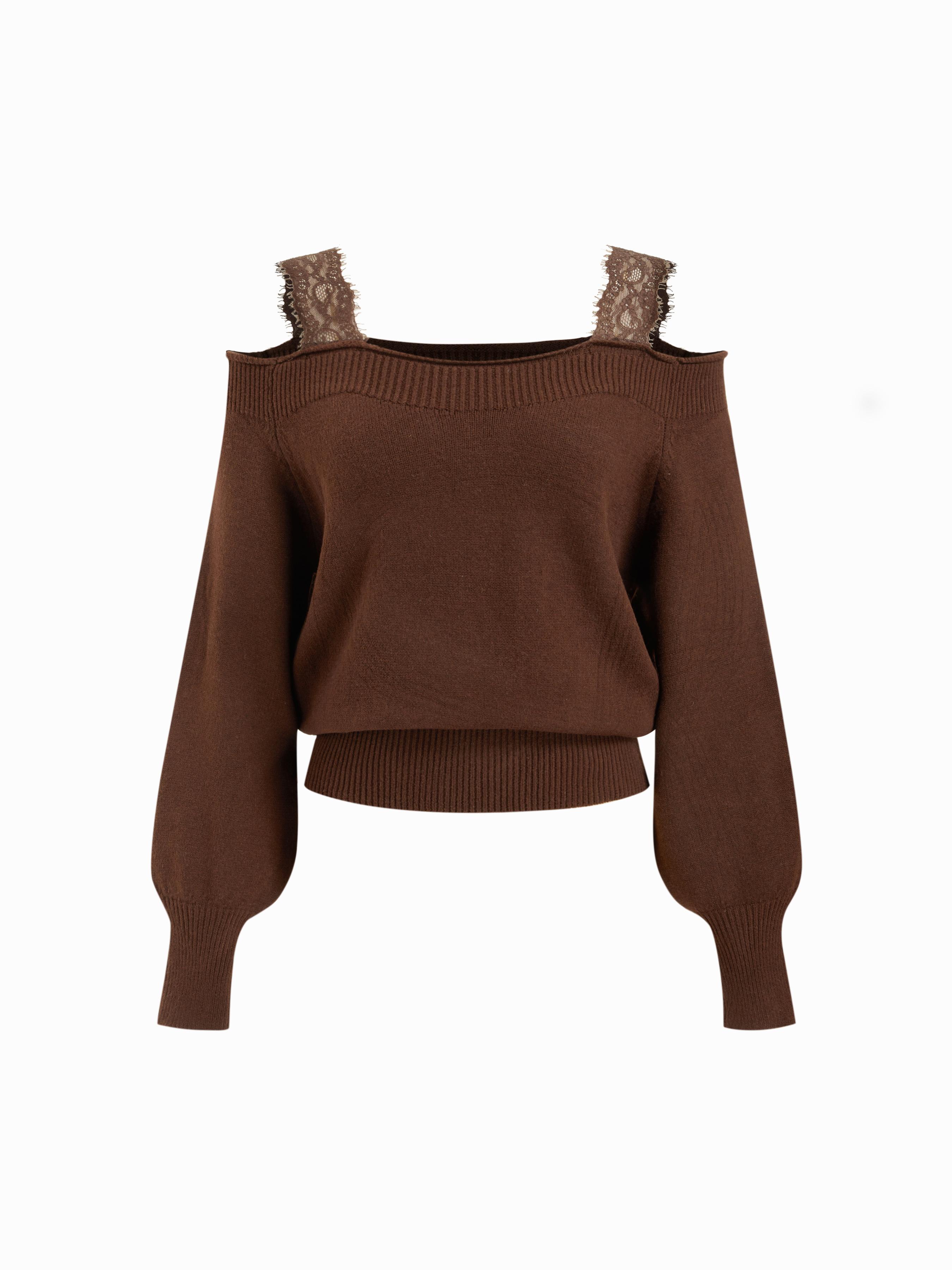 CIDER Lace Off-shoulder Sweater by CIDER