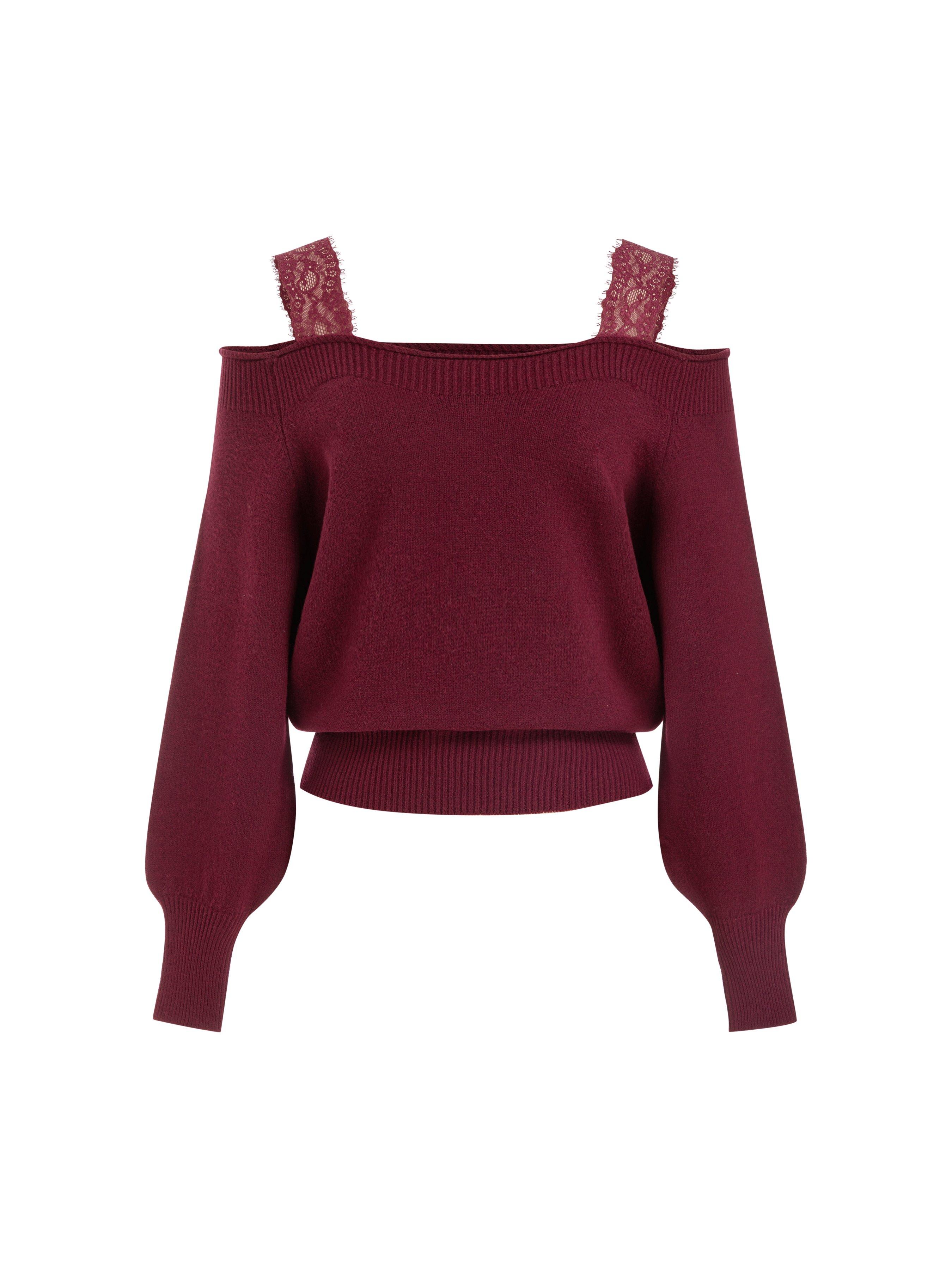CIDER Lace Off-shoulder Sweater by CIDER