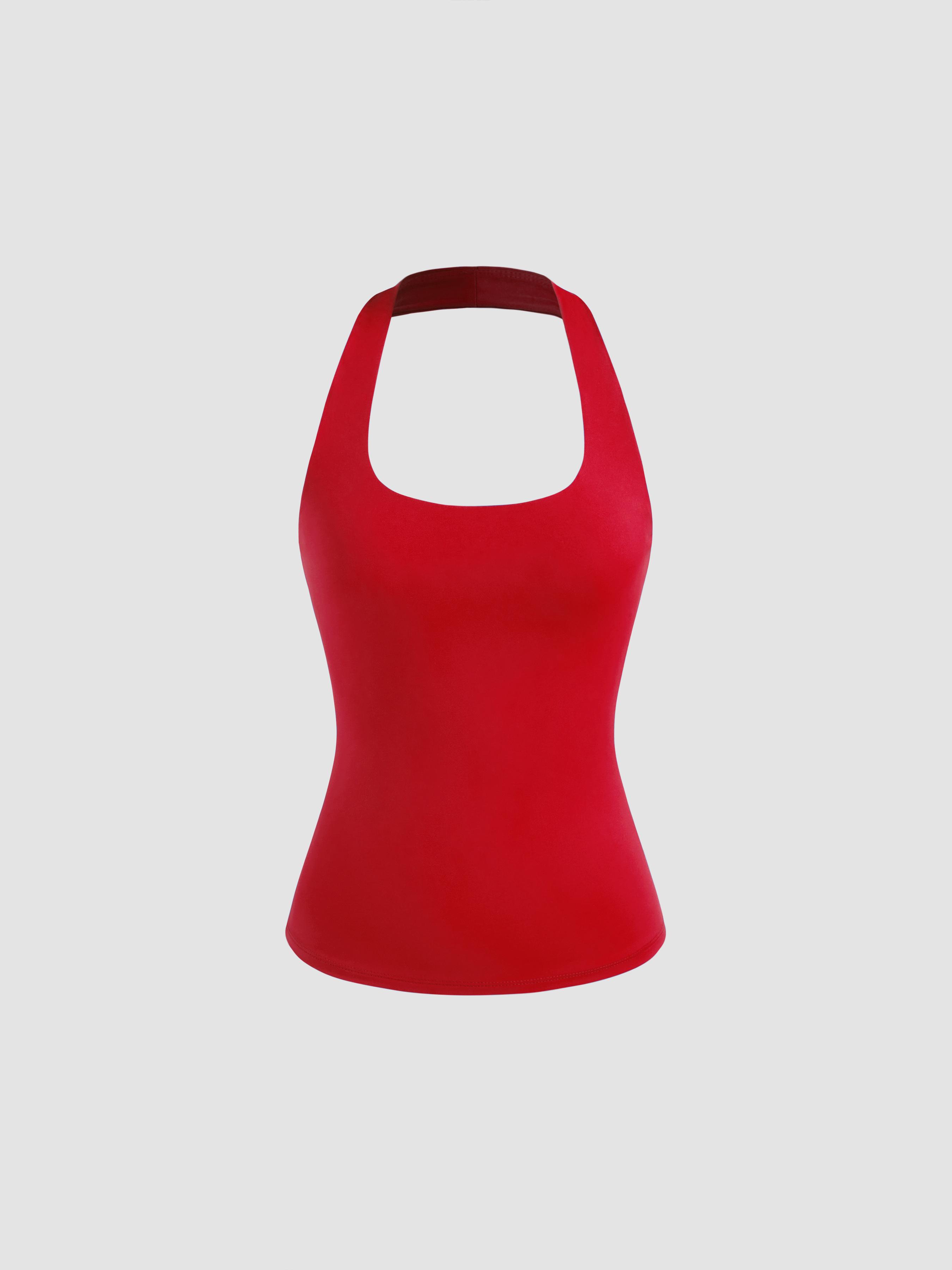 CIDERCONTOUR Double Layered Halter Neckline Tank Top by CIDER