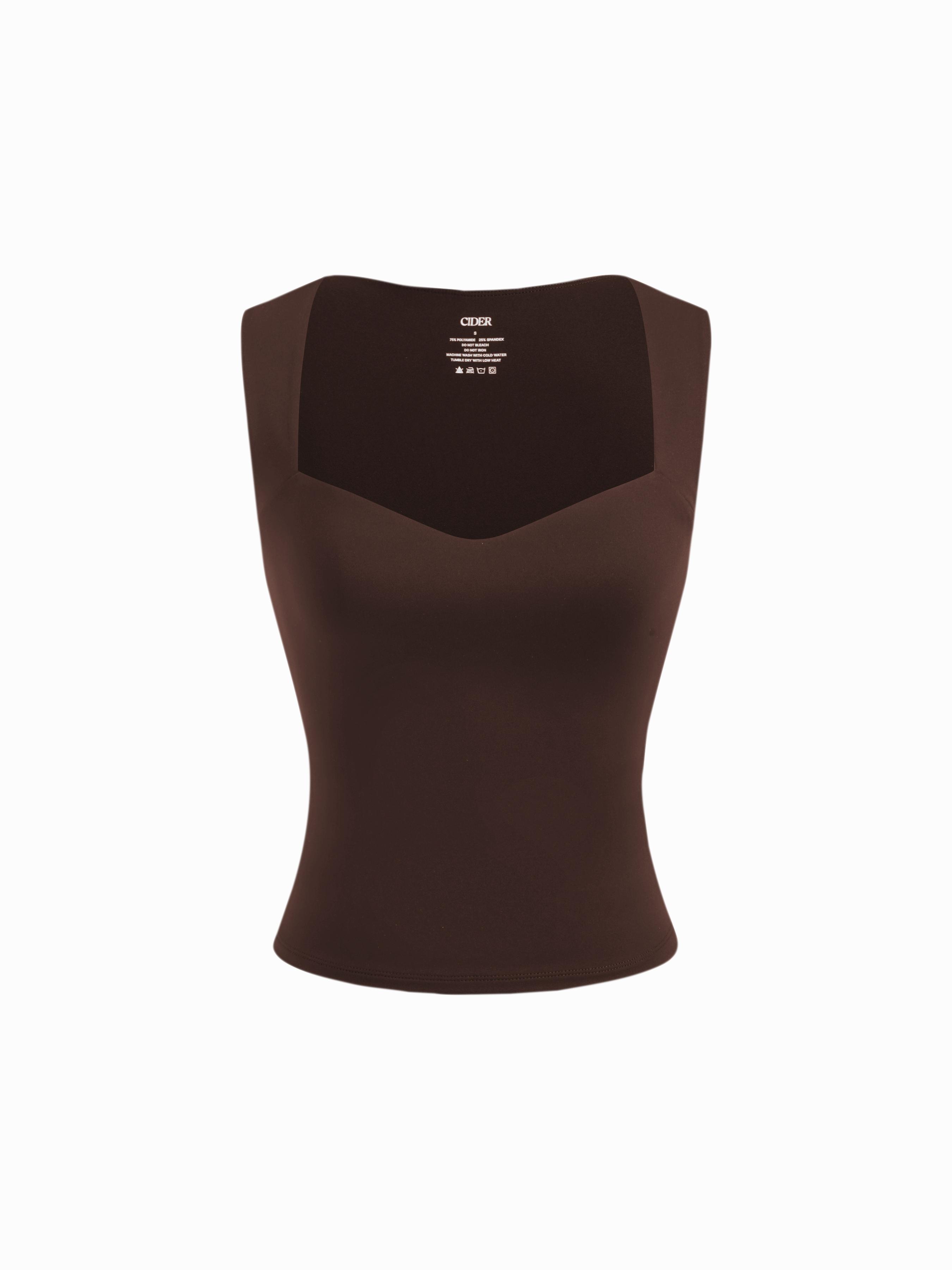 CIDERCONTOUR Double Layered Sweetheart Neckline Tank Top by CIDER