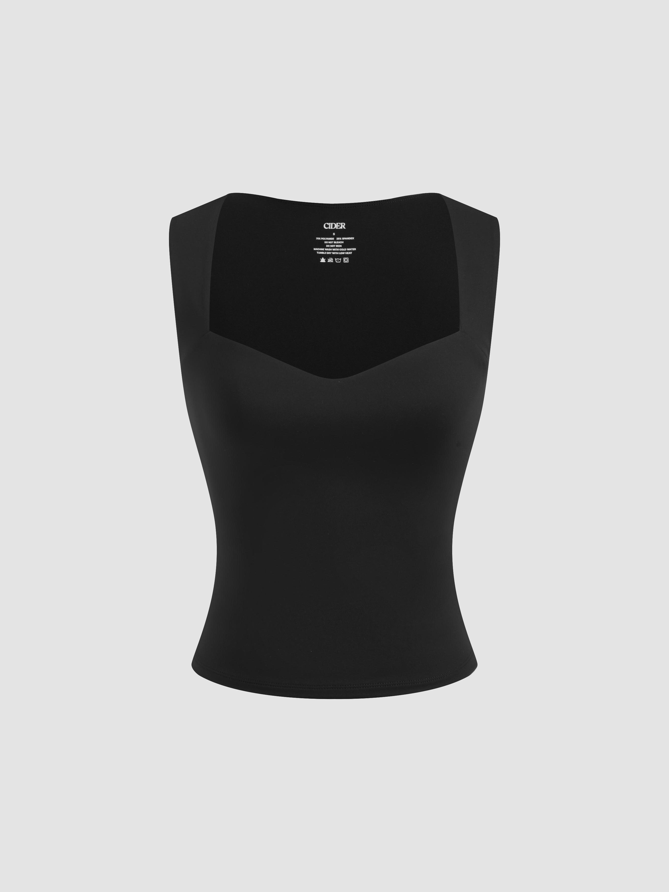 CIDERCONTOUR Double Layered Sweetheart Neckline Tank Top by CIDER