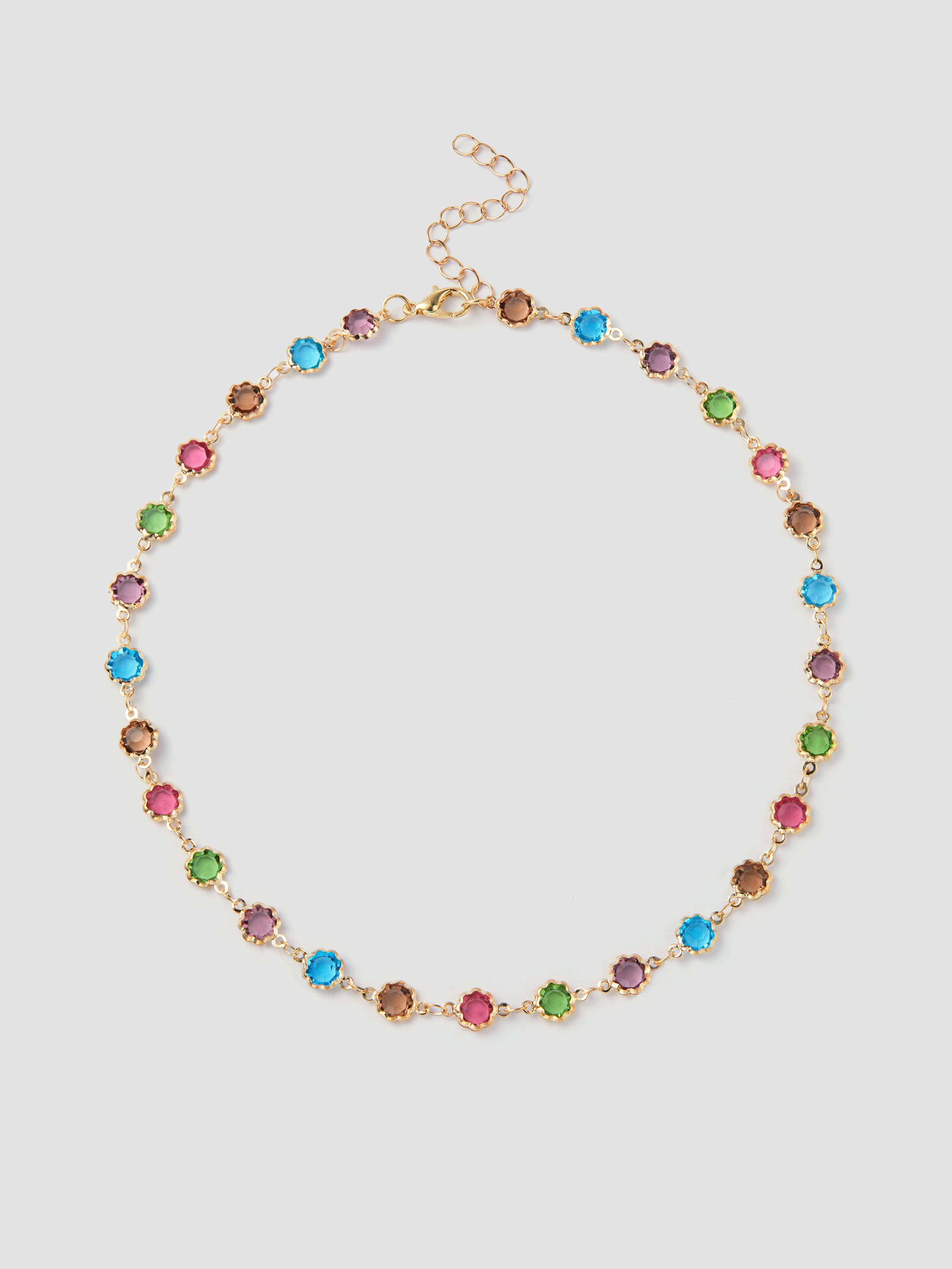COLORFUL RHINESTONE CHAIN NECKLACE by CIDER