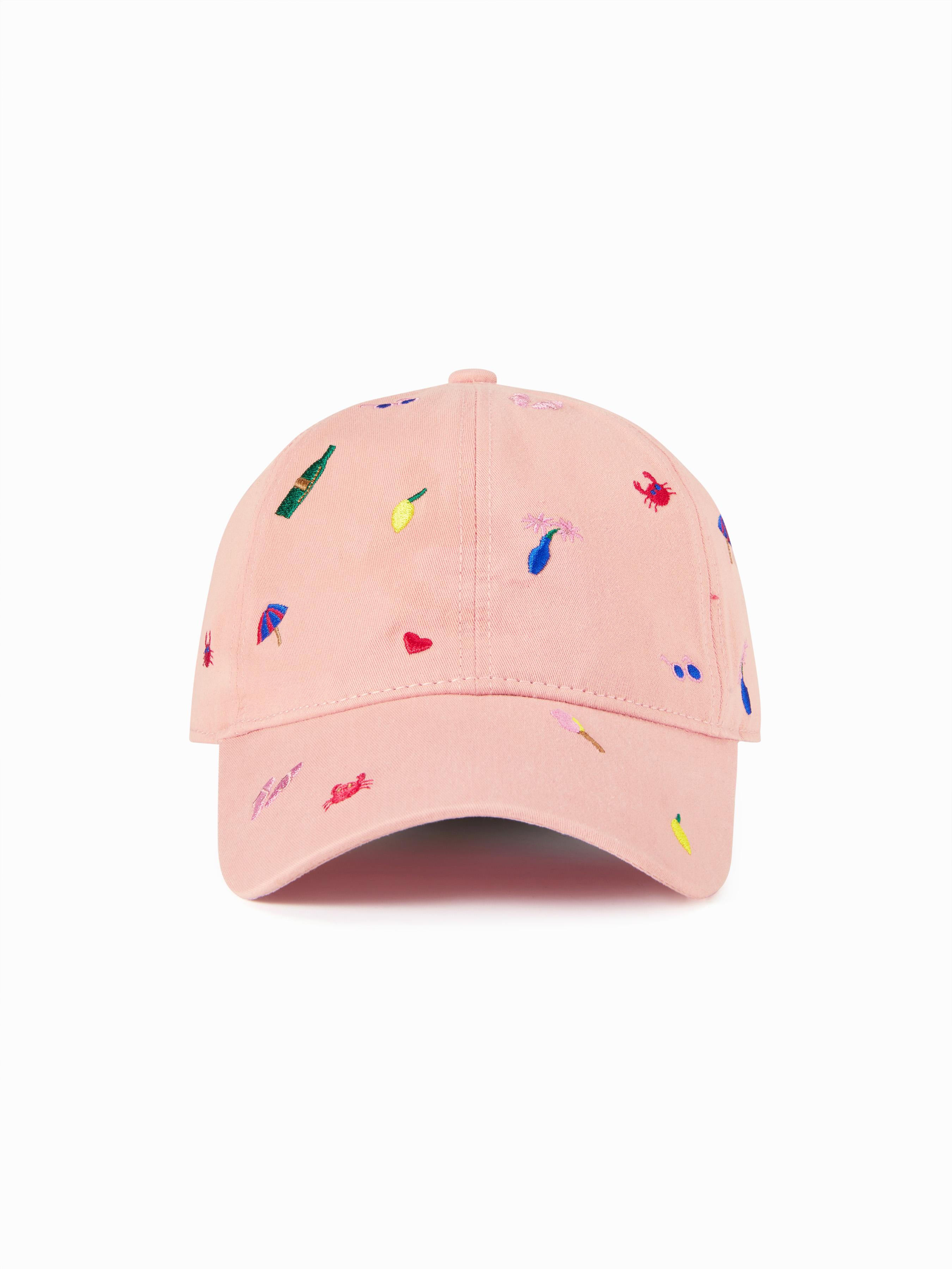 CRAB & HEART EMBROIDERED BASEBALL CAP by CIDER