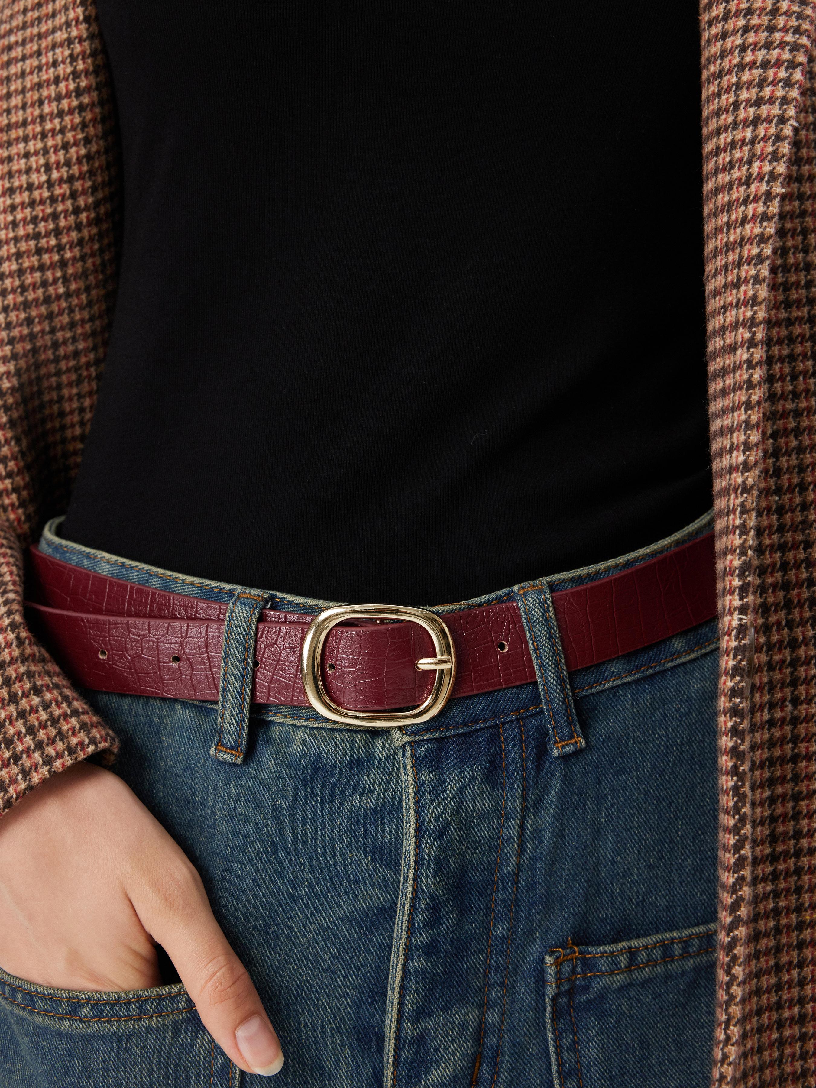CROCODILE PRINT BUCKLE BELT by CIDER