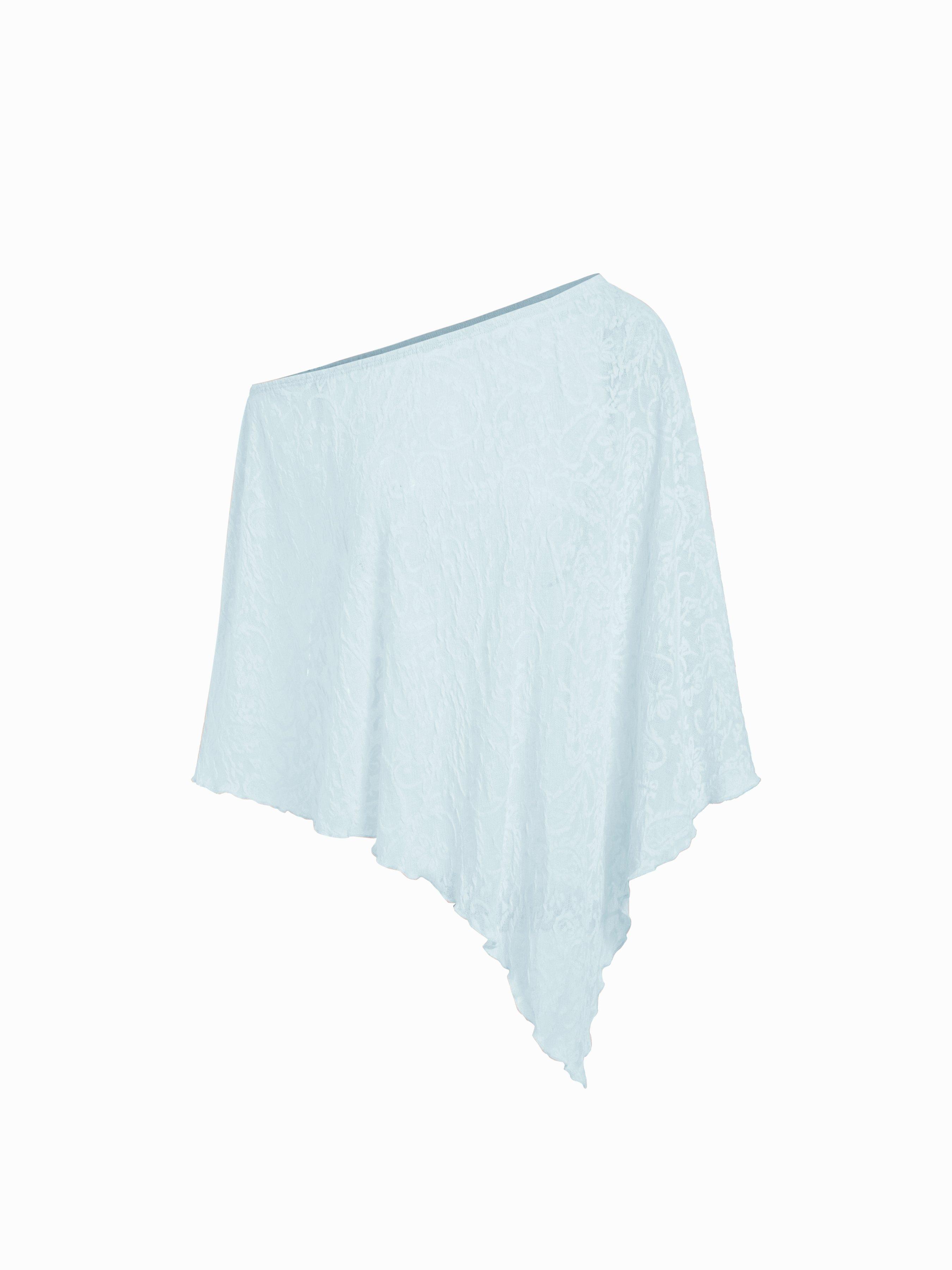 Chiffon Asymmetrical Hem Poncho Top by CIDER