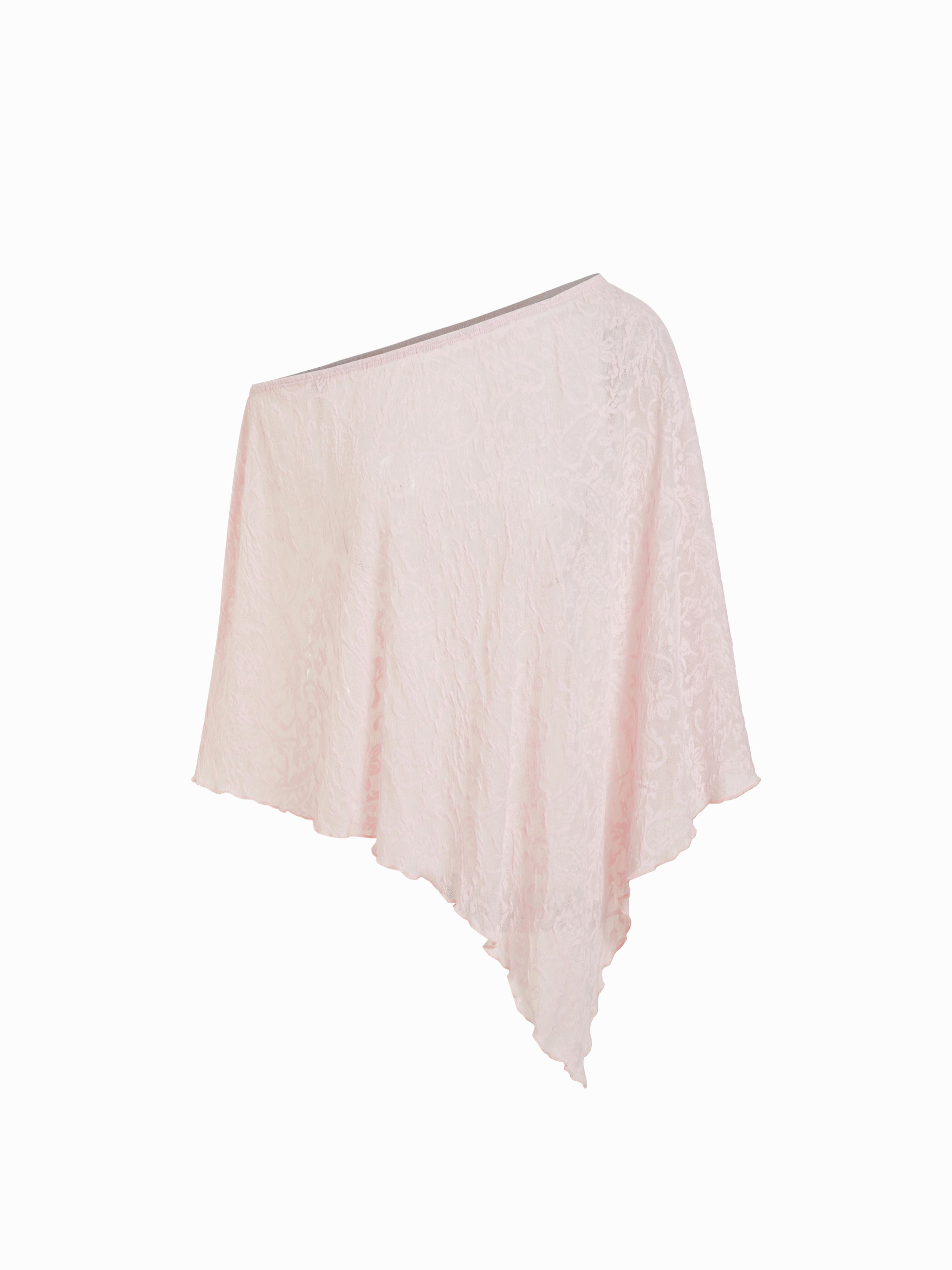 Chiffon Asymmetrical Hem Poncho Top by CIDER