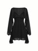 Chiffon Lace Panel Cape & Floral Cami High Rise Mini Dress Set by CIDER Chiffon Lace Panel Cape & Floral Cami High Rise Mini Dress Set by CIDER