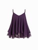 Chiffon Ruffle Hem Knotted Layered Mesh Cami Top Curve & Plus by CIDER Chiffon Ruffle Hem Knotted Layered Mesh Cami Top Curve & Plus by CIDER