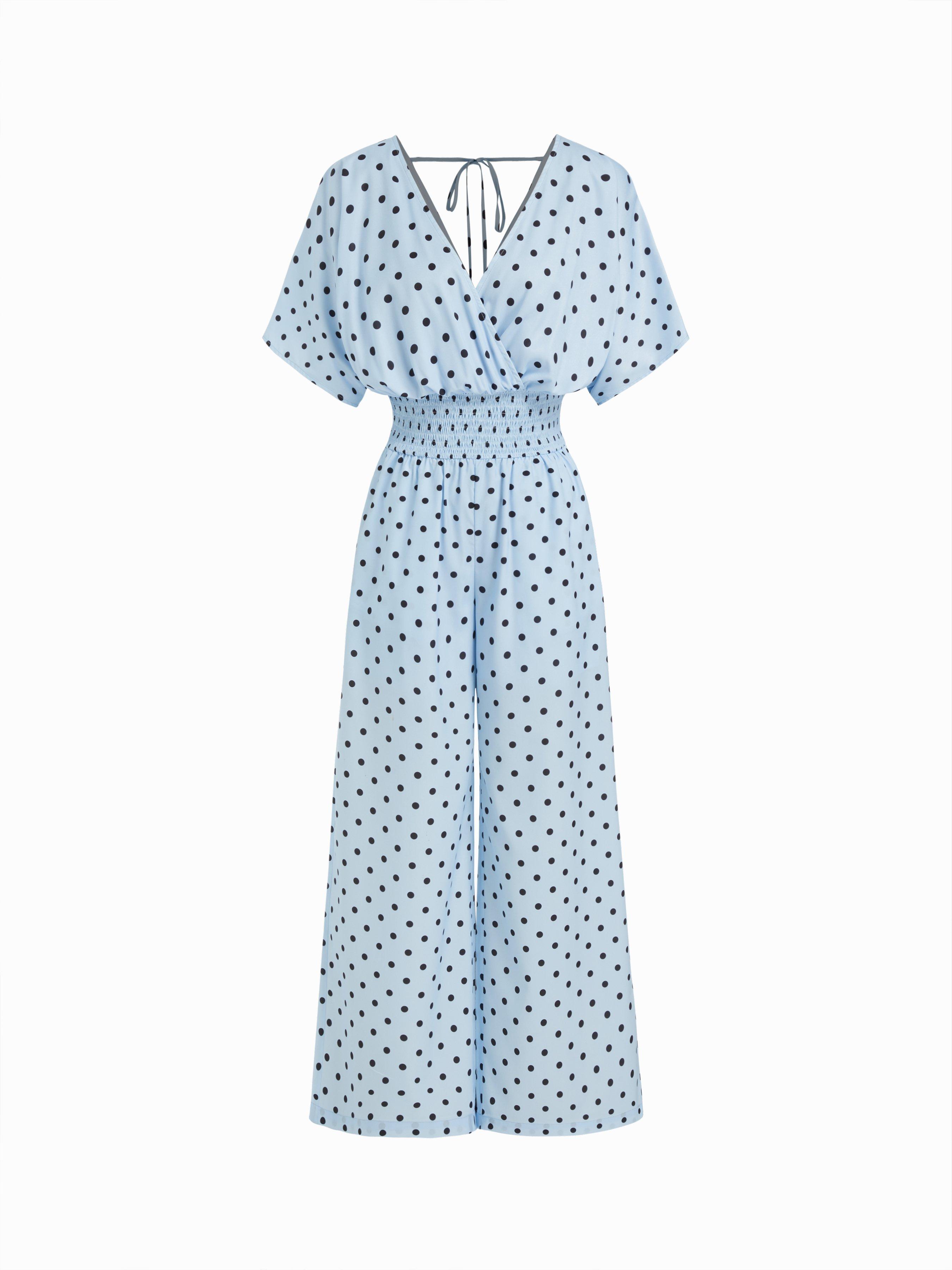 Chiffon V-neck Ruched Cloak Sleeve Oversized Jumpsuit by CIDER