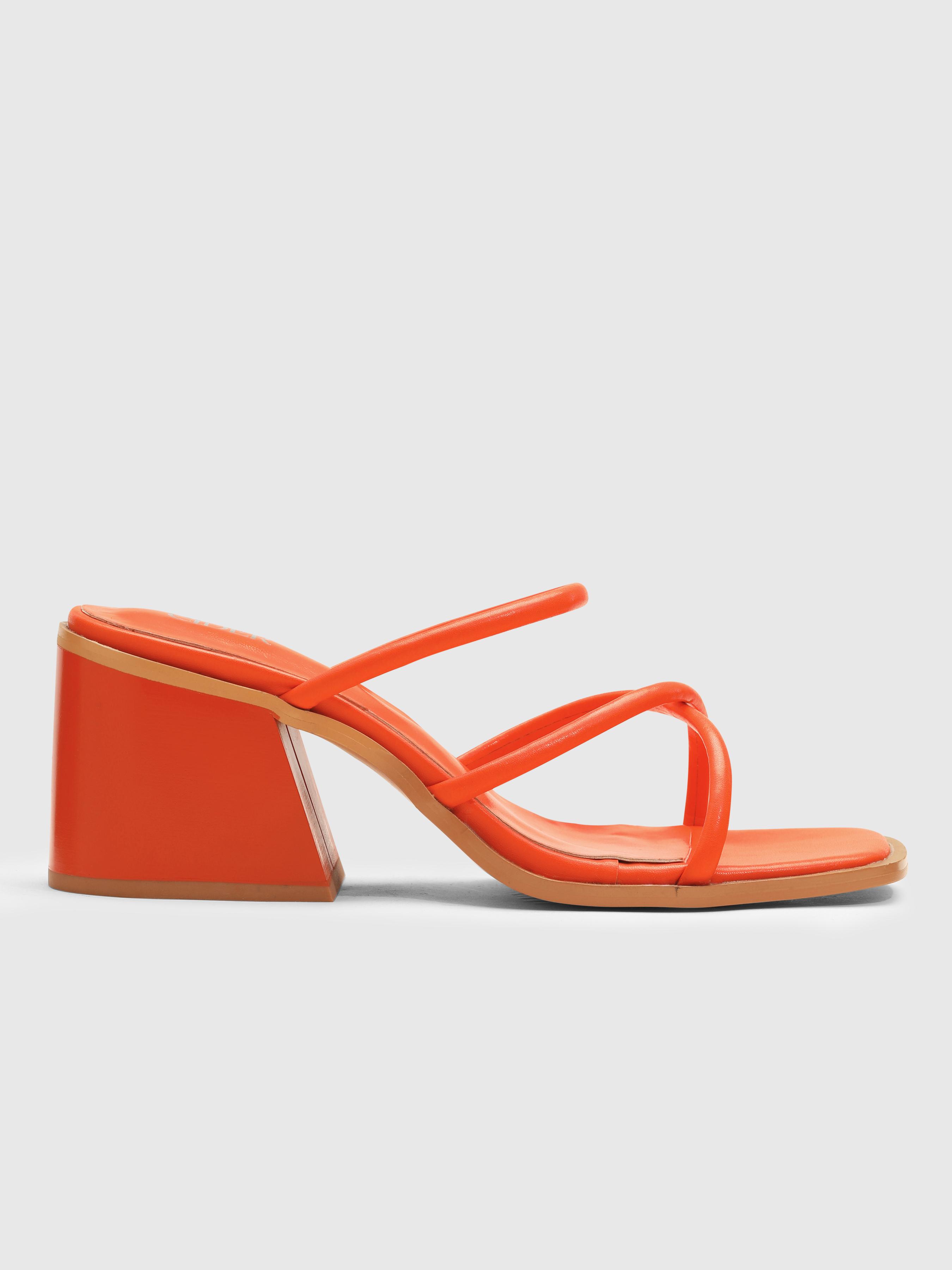 Chunky Heeled Cross Strap Sandals by CIDER