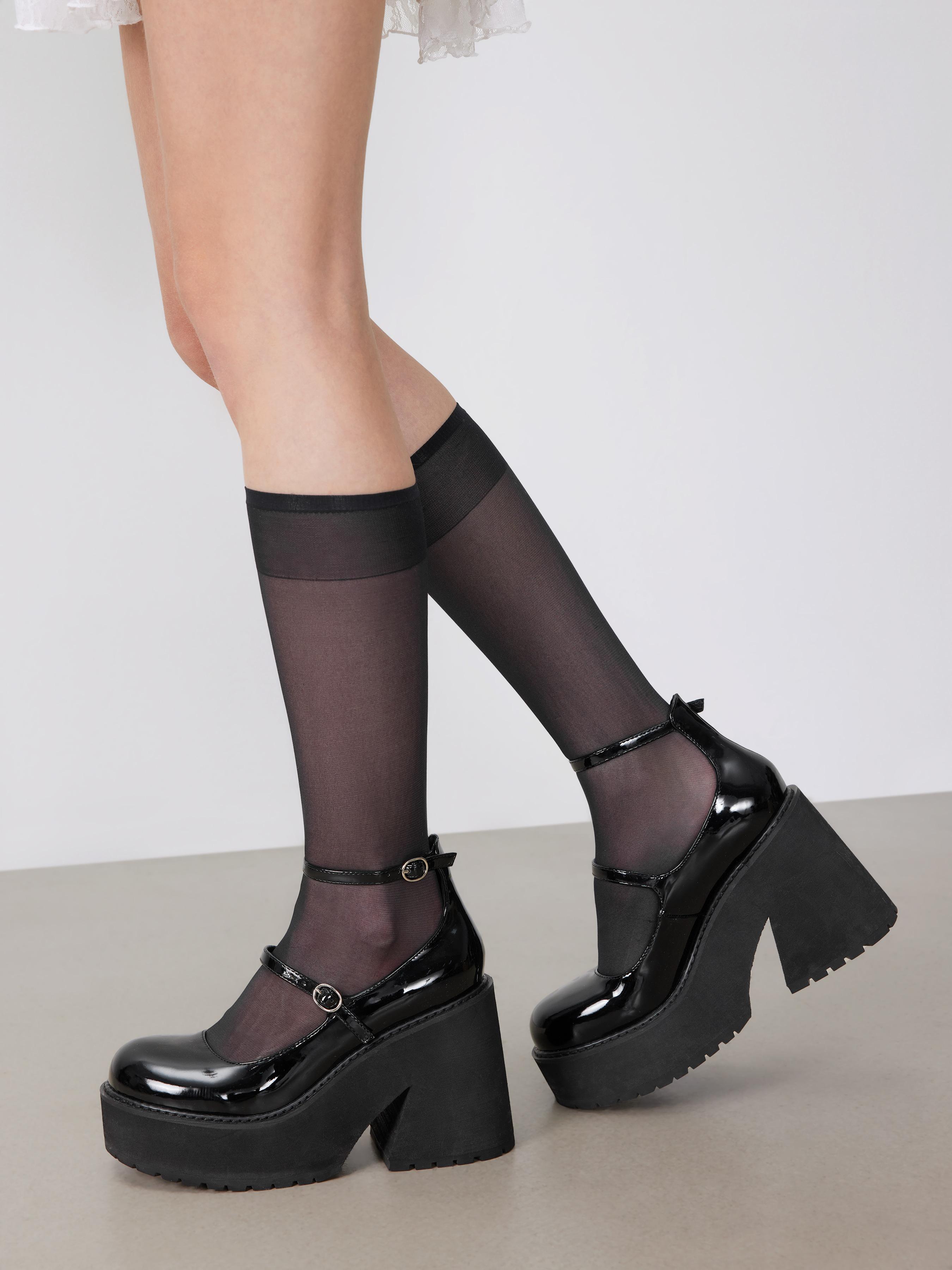 Chunky Heeled Double Strap Mary Jane Shoes by CIDER