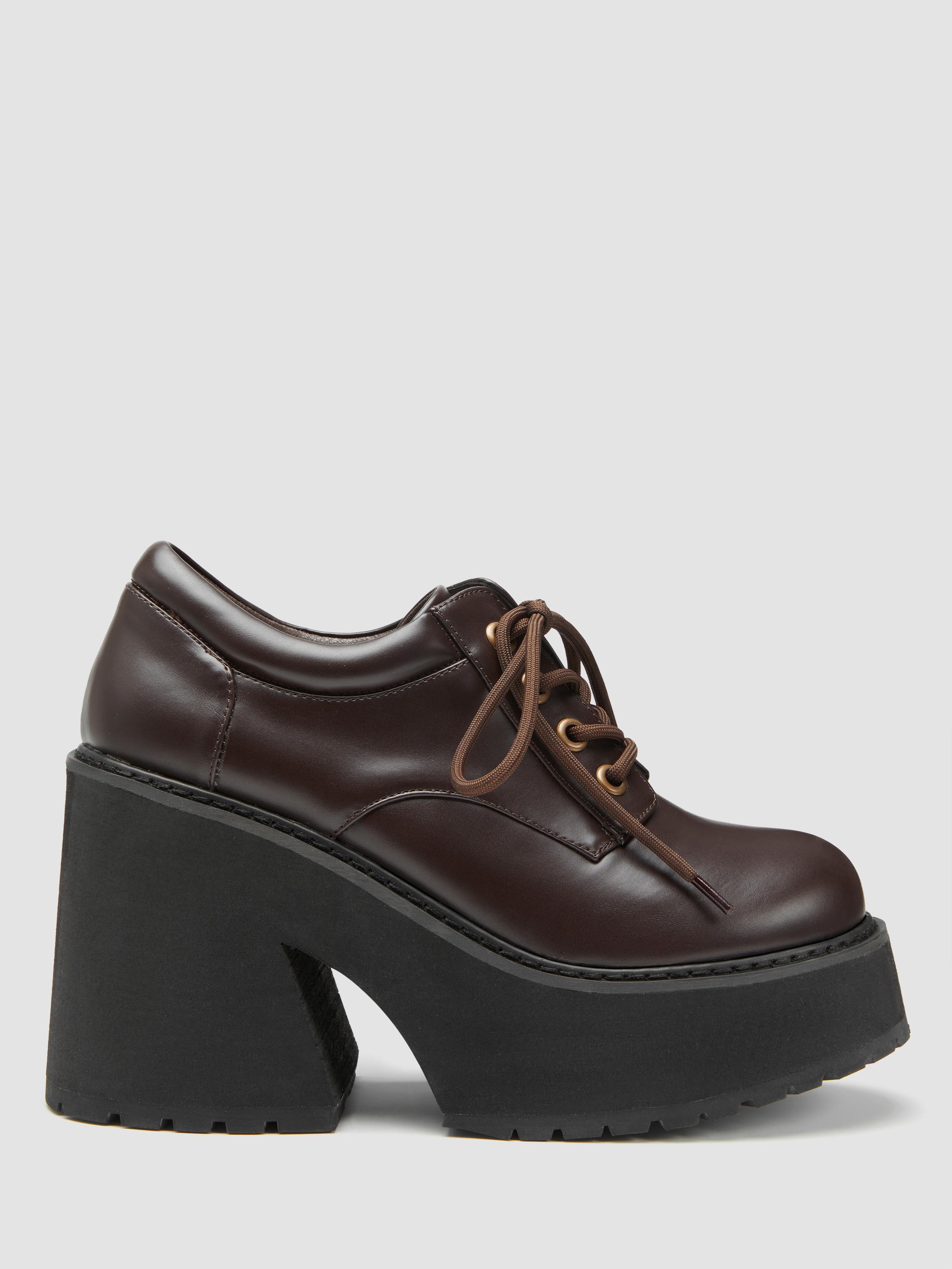 Chunky Heeled Lace-up Loafers by CIDER