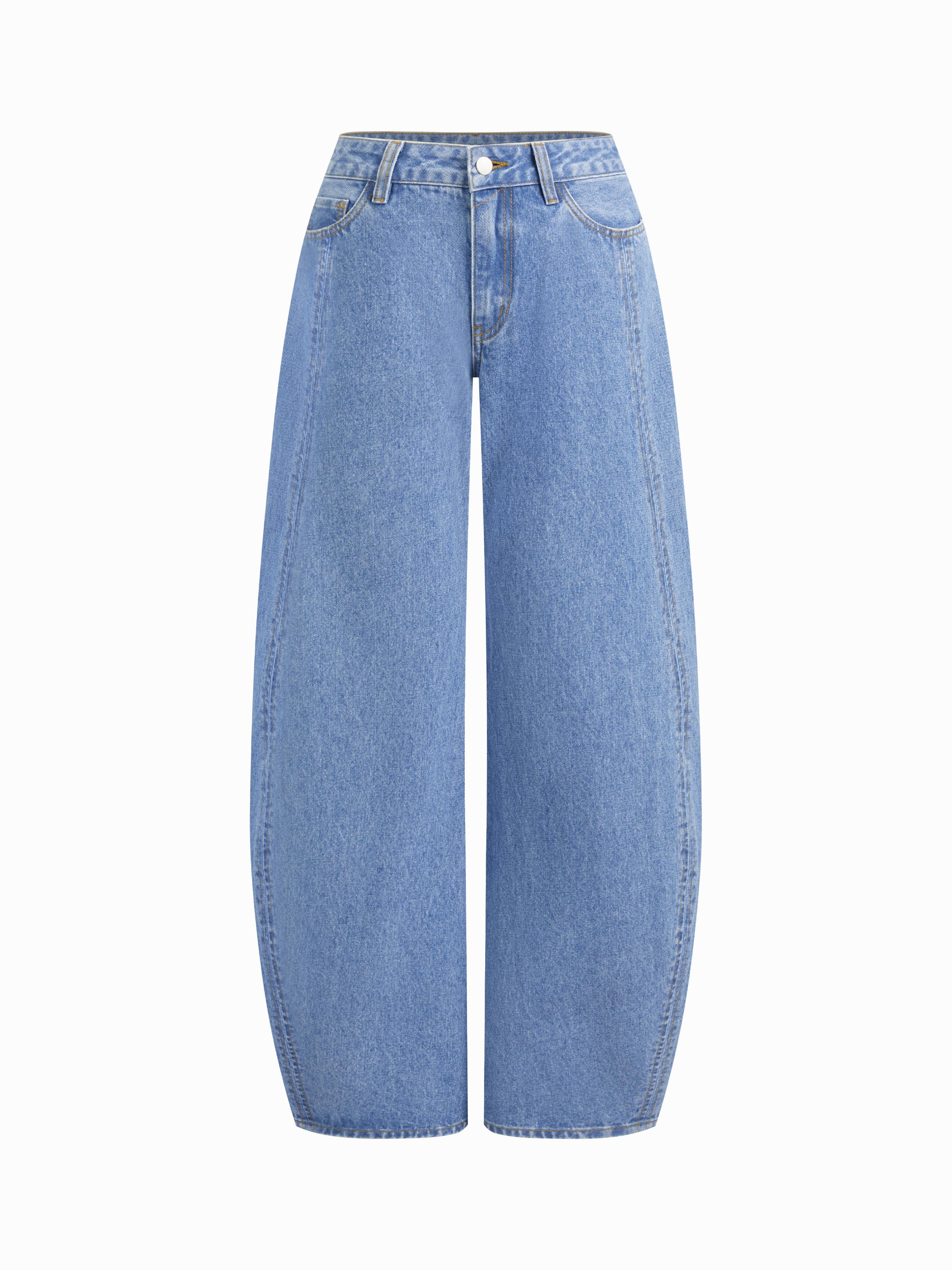 Cider Denim Low Rise Barrel-leg Jeans by CIDER