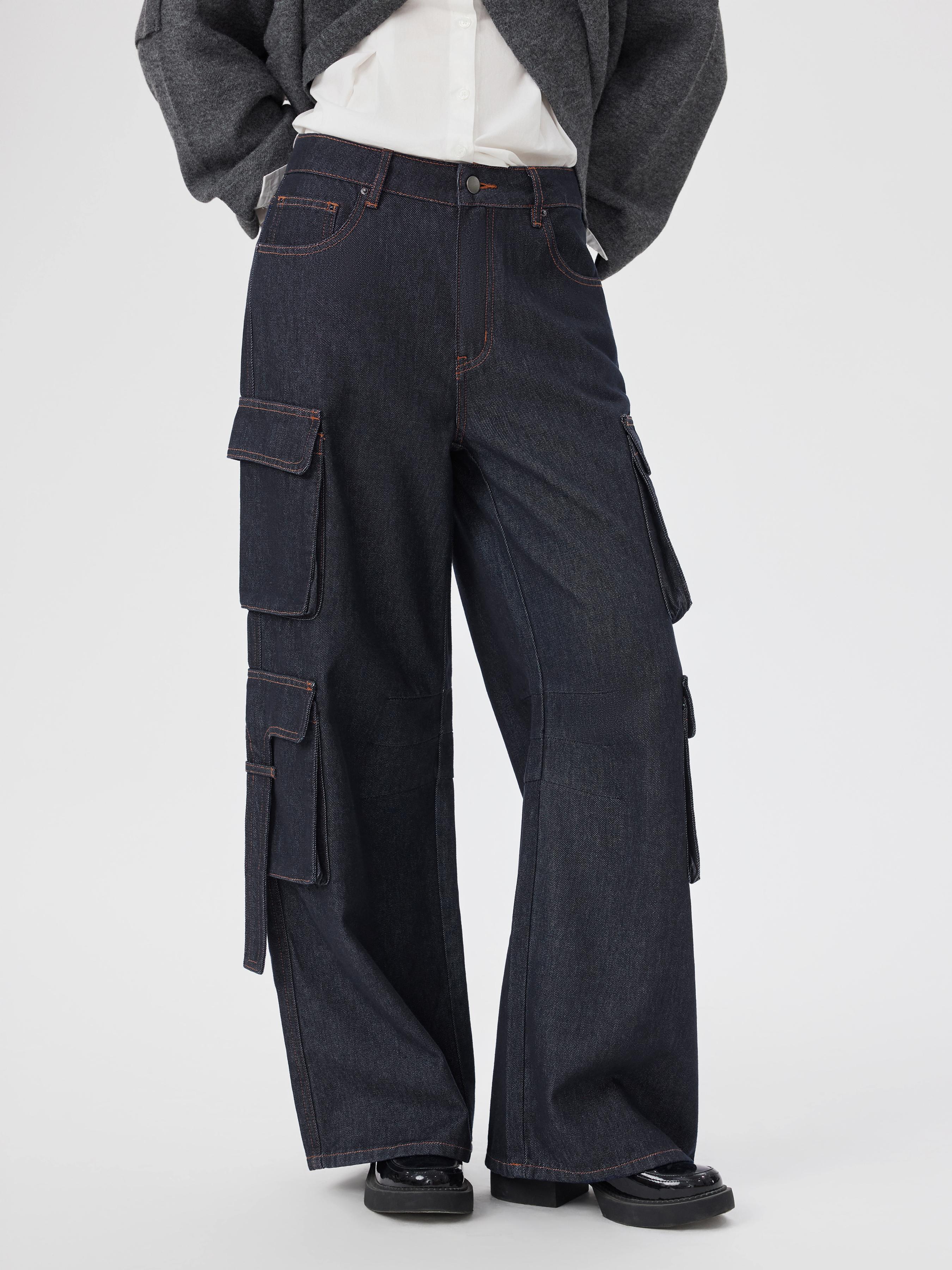 Cider Denim Low Rise Pocket Cargo Jeans by CIDER