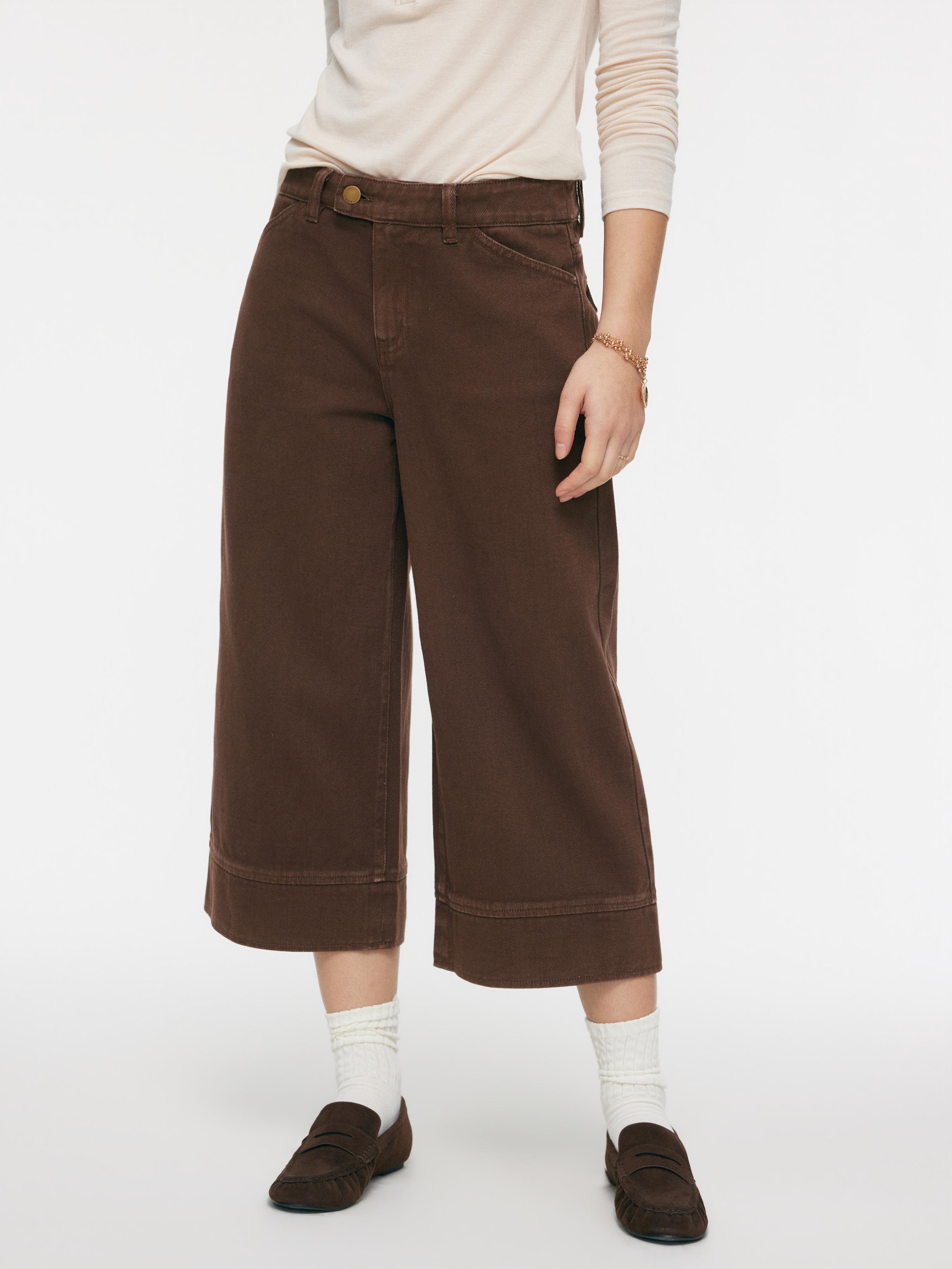 Cider Denim Low Rise Wide leg Cropped Jeans by CIDER