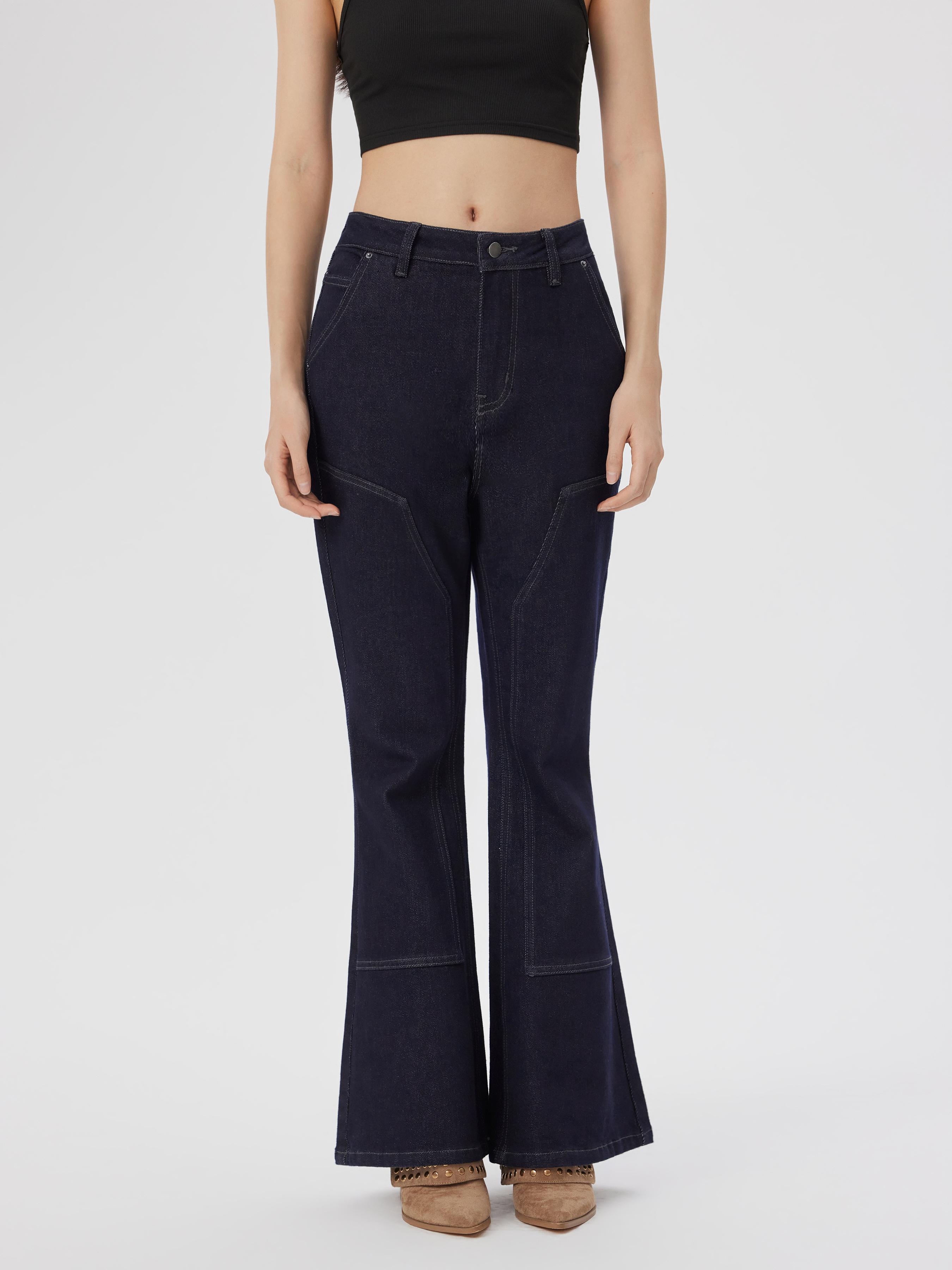Cider Denim Low Rise Zipper Flared Jeans by CIDER