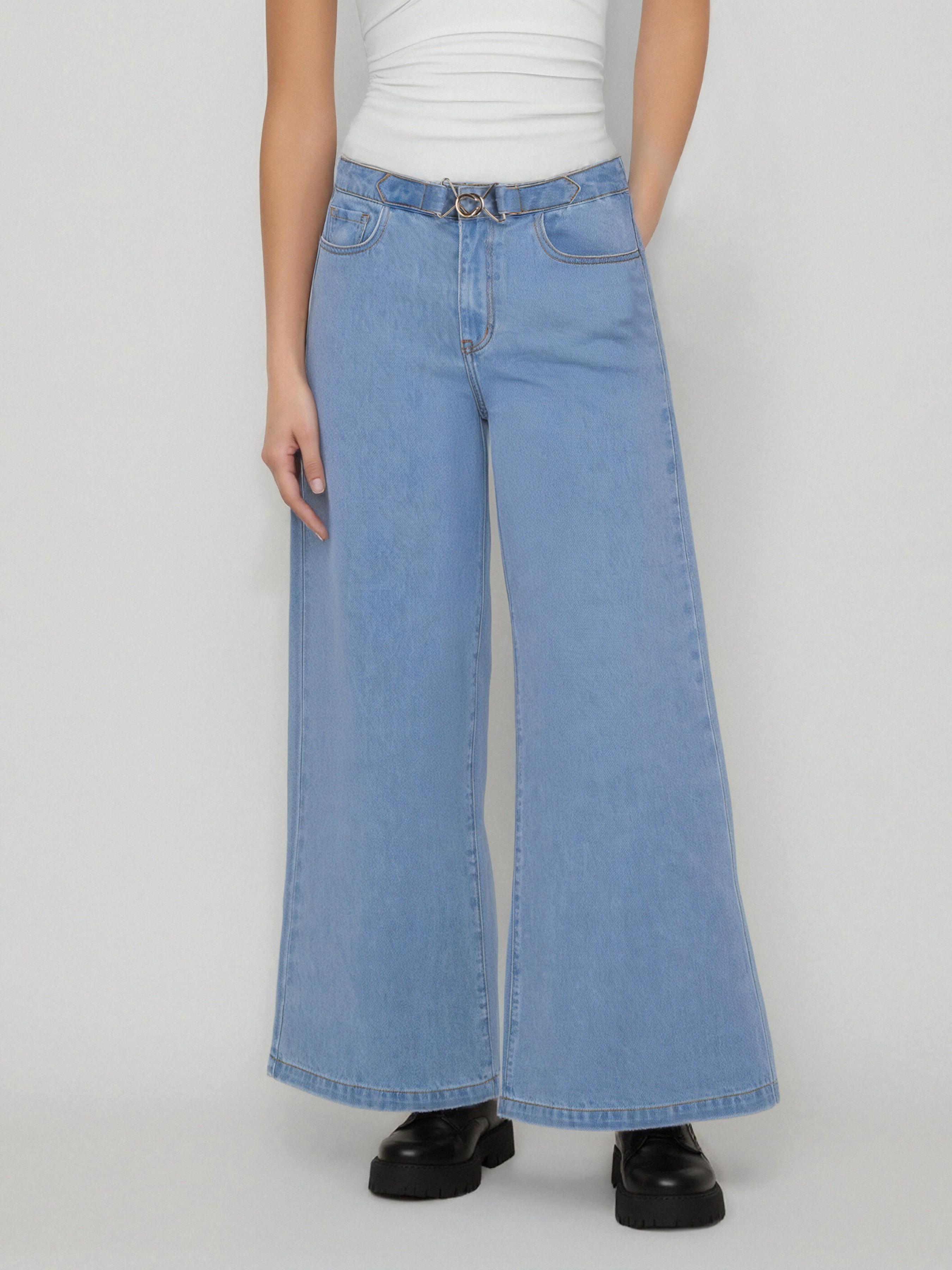 Cider Denim Mid Rise Buckle Straight Leg Jeans by CIDER