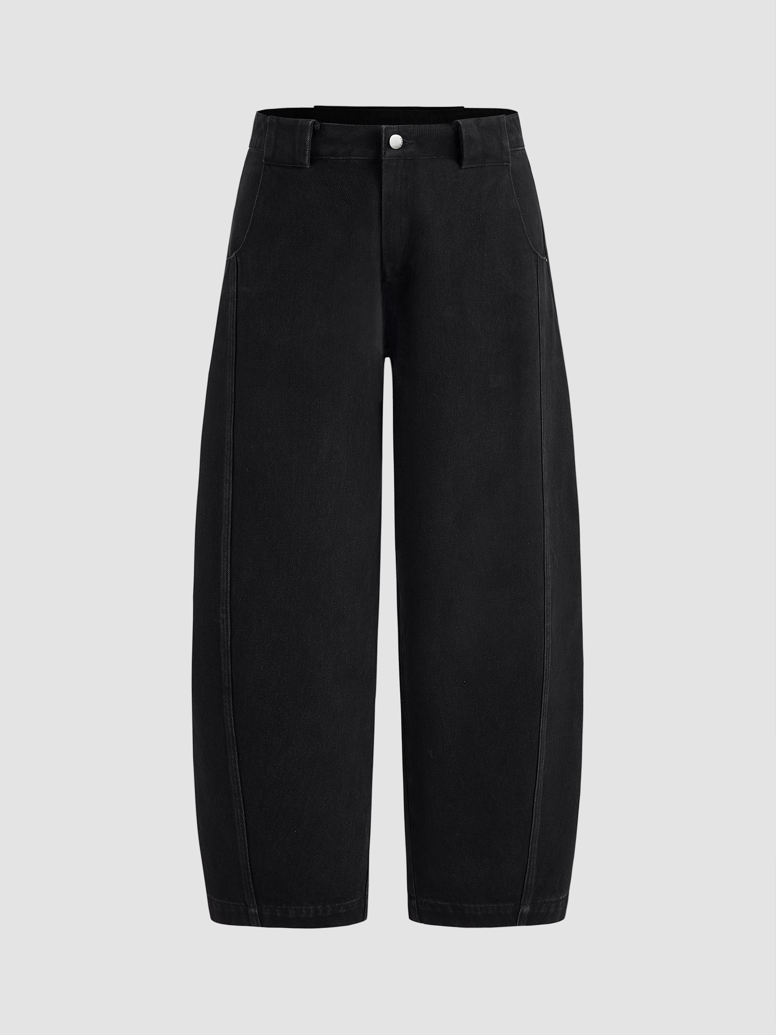 Cider Denim Mid Rise Solid Barrel-leg Jeans by CIDER