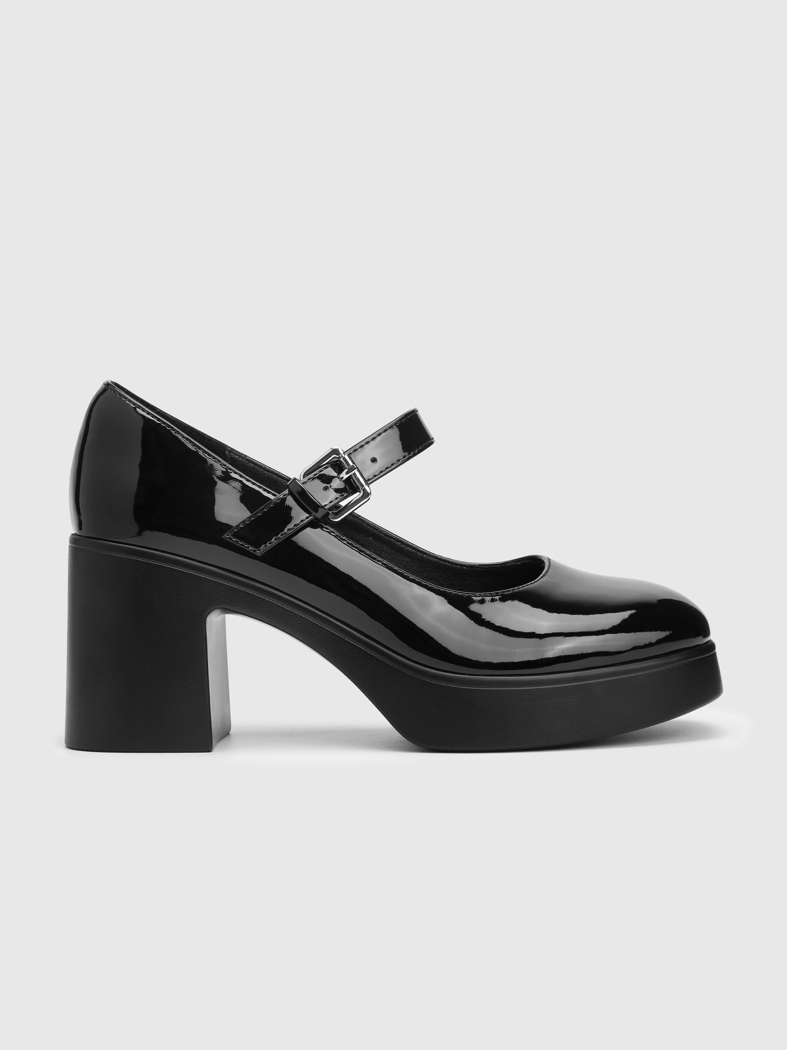 Classic Chunky Heeled Single Band Mary Jane Shoes by CIDER