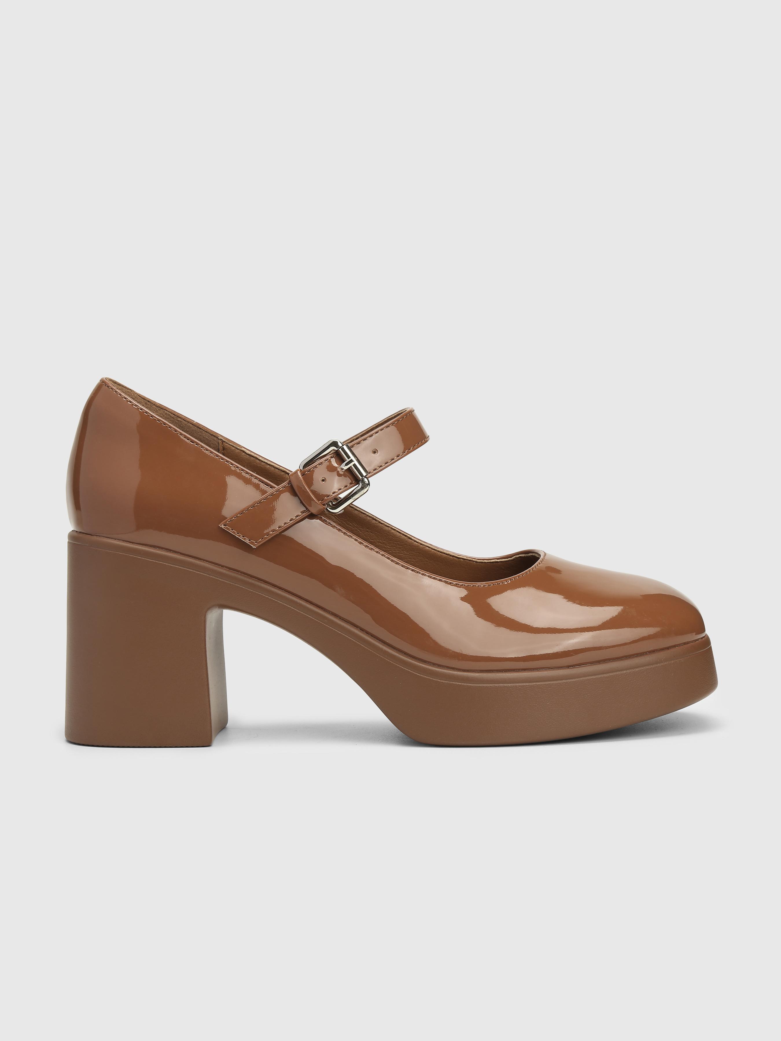 Classic Chunky Heeled Single Band Mary Jane Shoes by CIDER