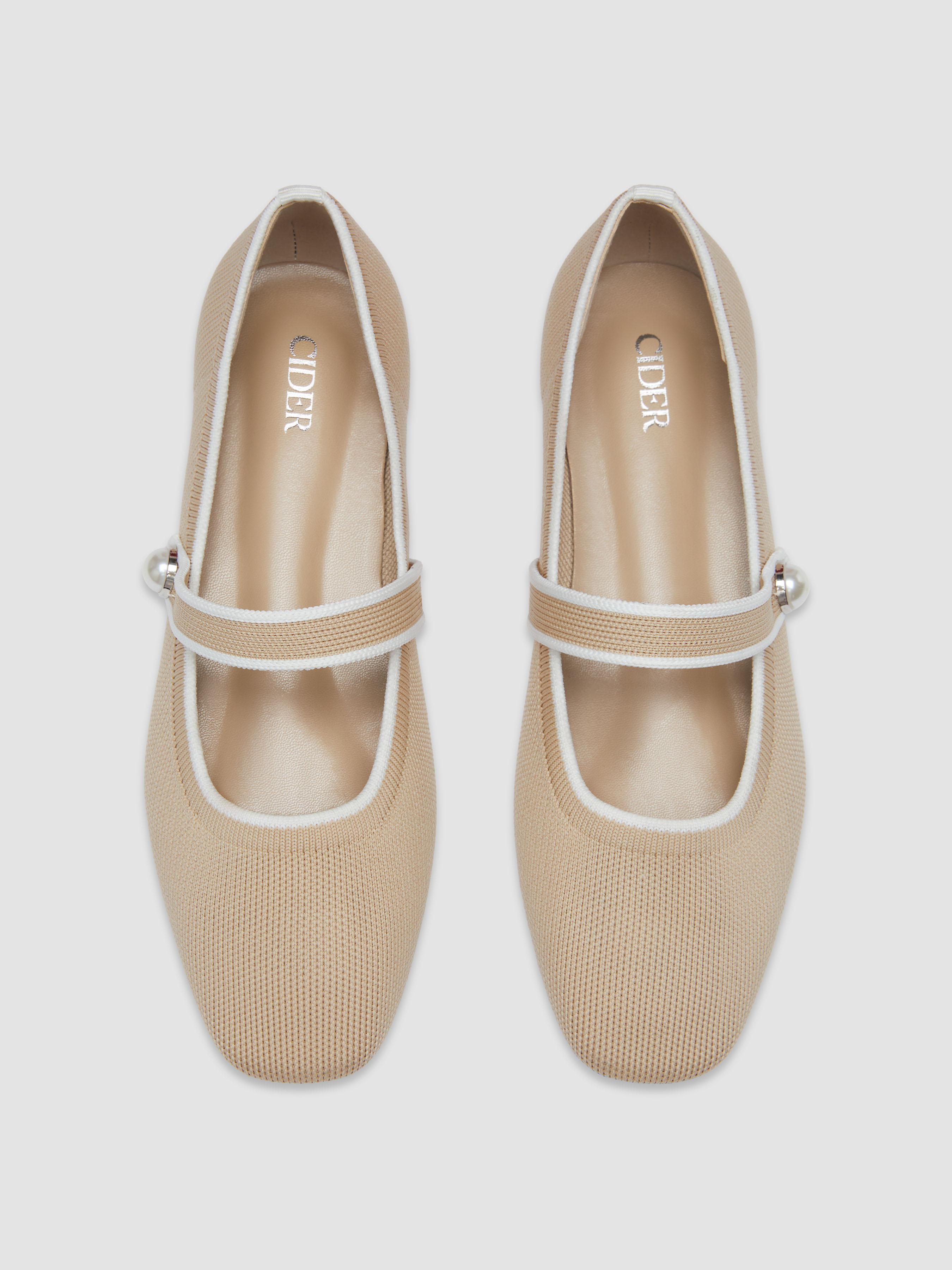 Classic Faux Pearl Mary Jane Ballet Flats by CIDER Classic Faux Pearl Mary Jane Ballet Flats by CIDER
