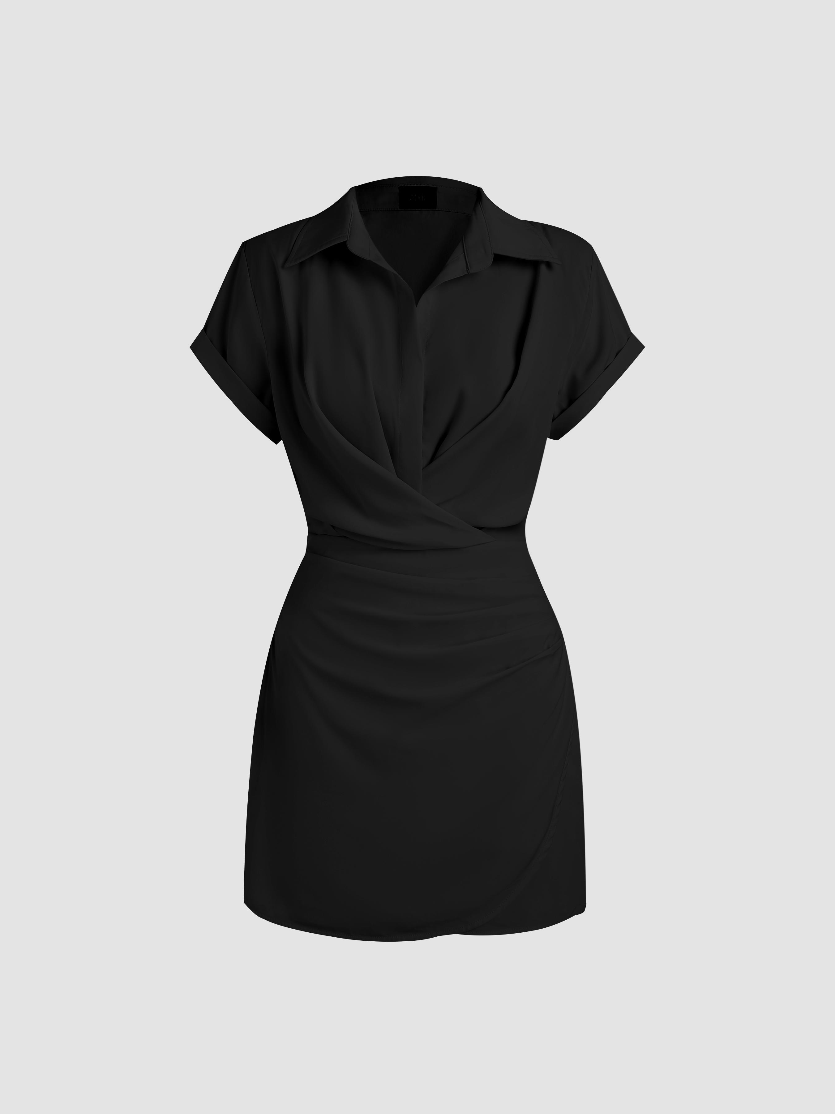 Collar Wrap Buckle Mini Dress by CIDER