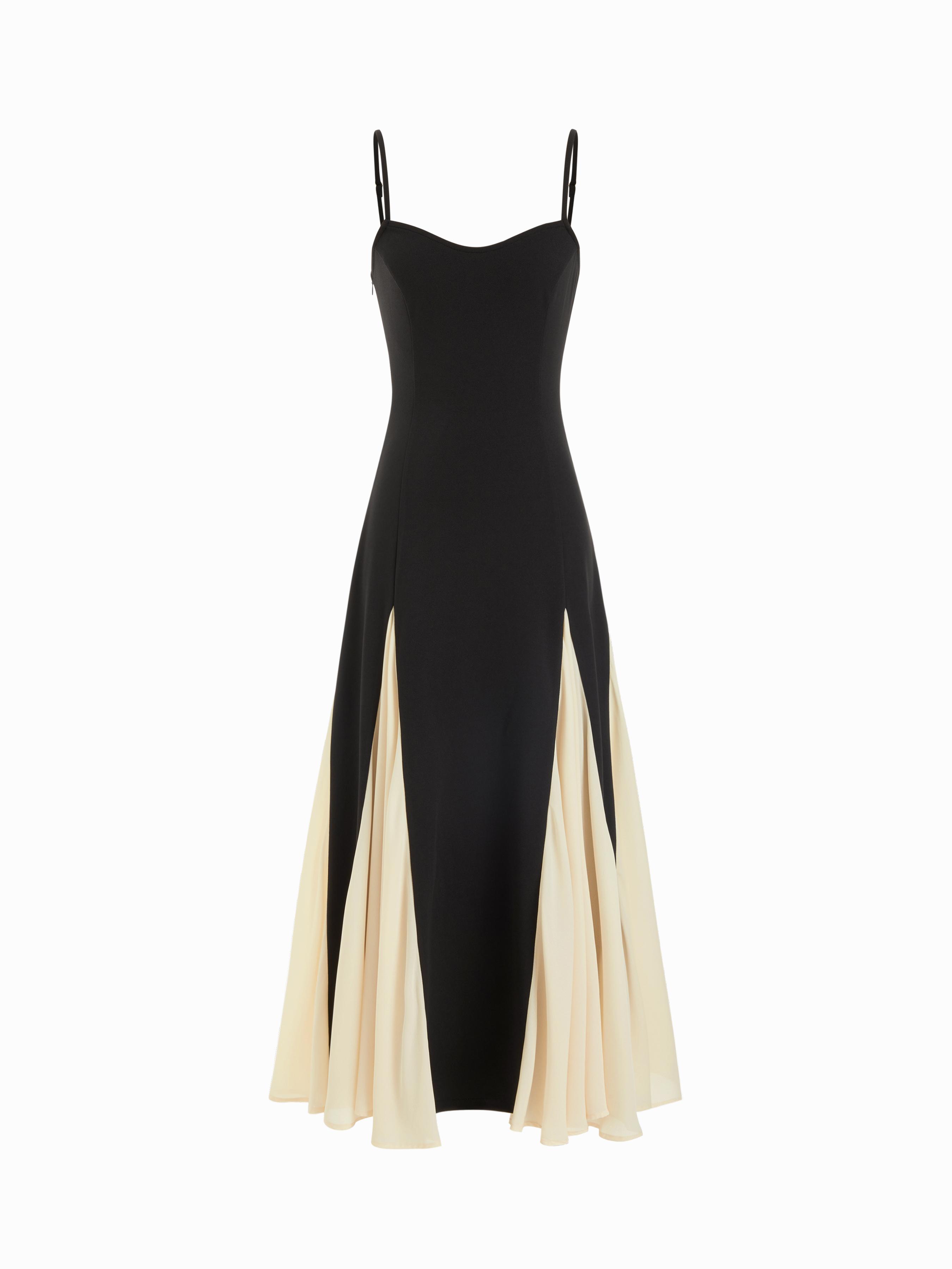 Color-Blocked Scoop Neck Flared Maxi Dress by CIDER