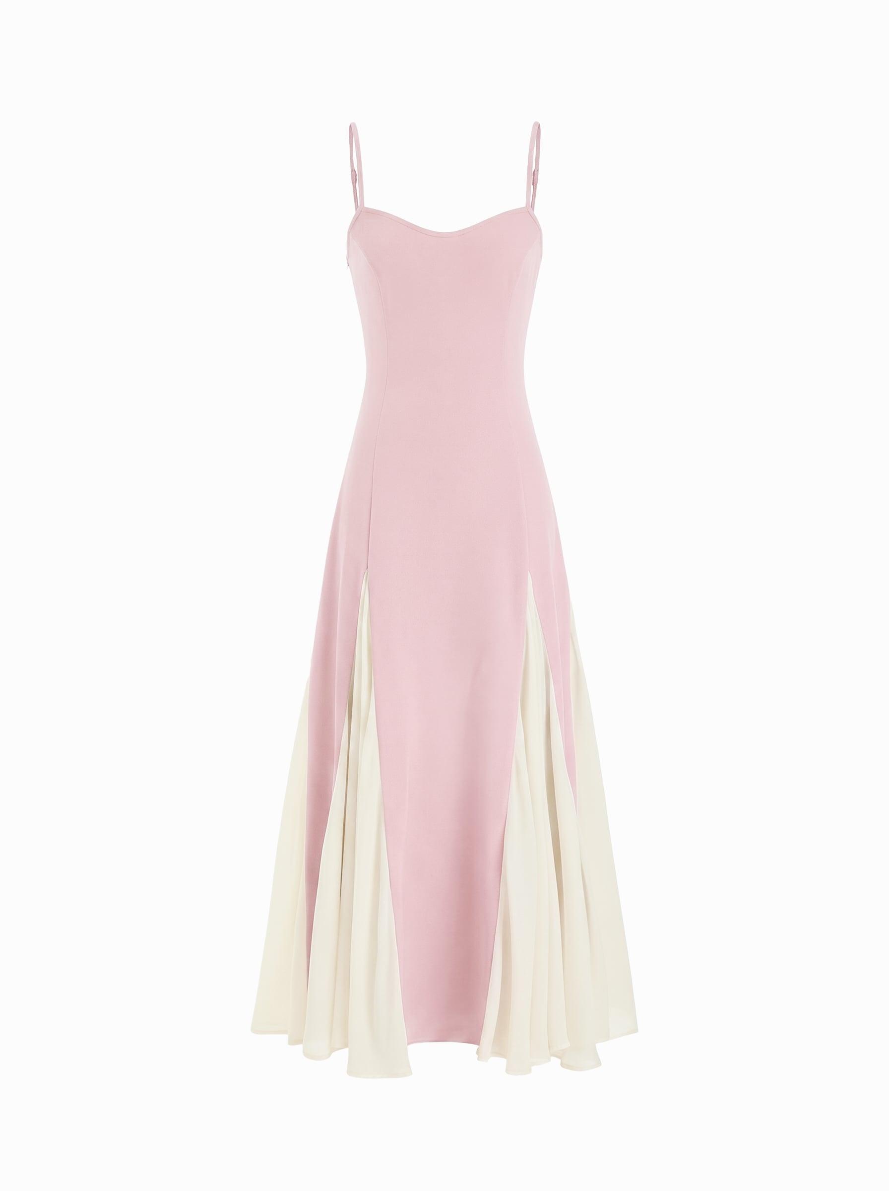 Color-Blocked Scoop Neck Flared Maxi Dress by CIDER