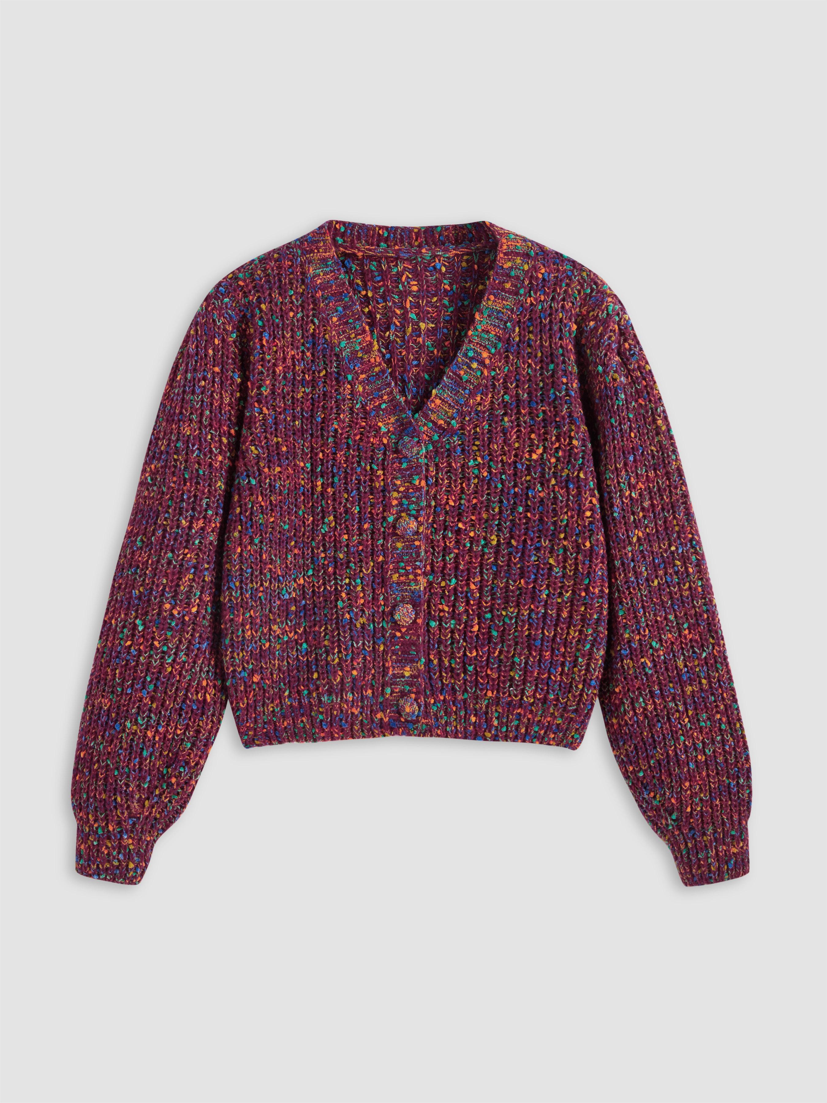 Colorful V-neck Knit Cardigan by CIDER