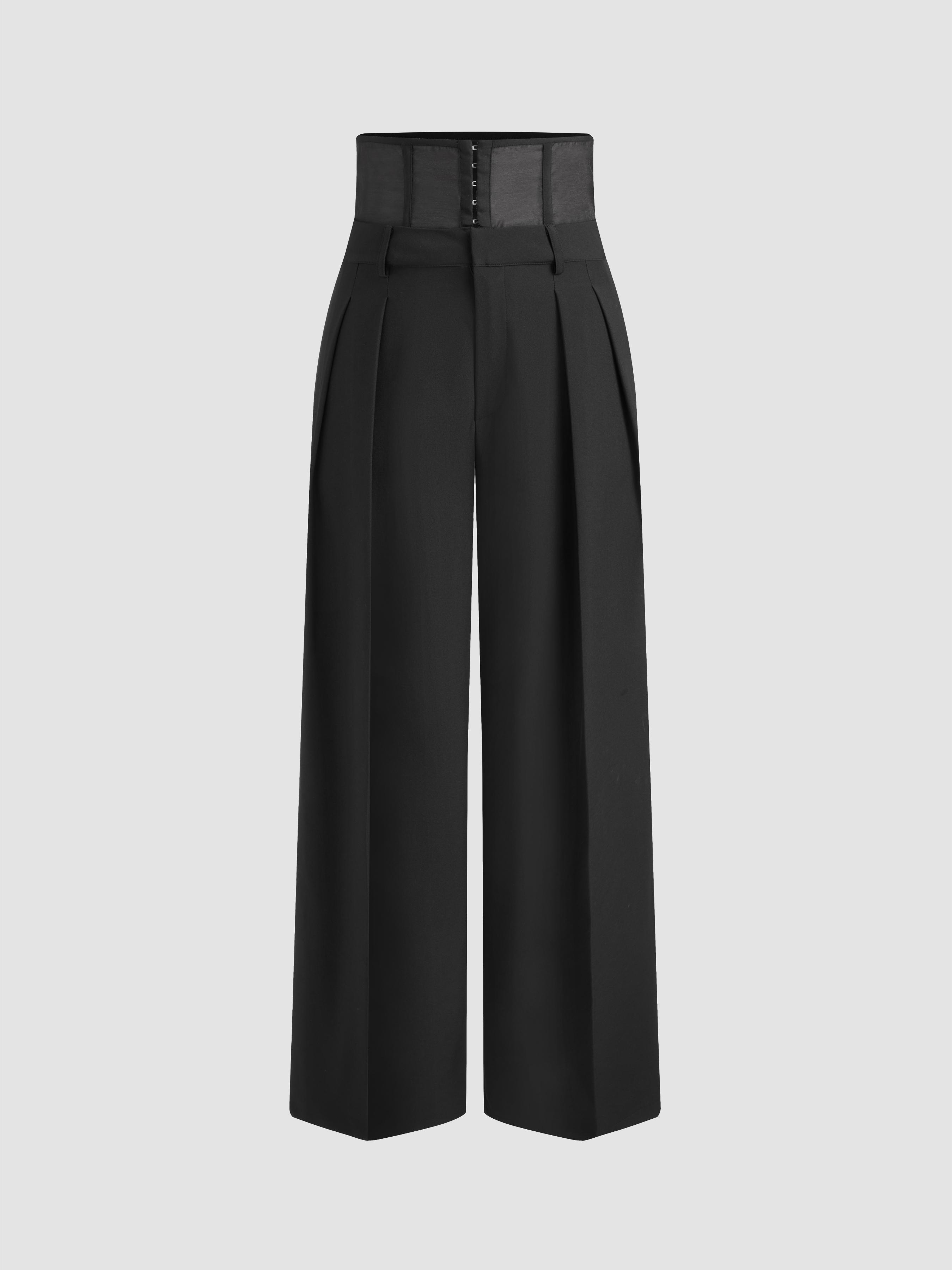 Corseted Waist Pleated Trousers by CIDER